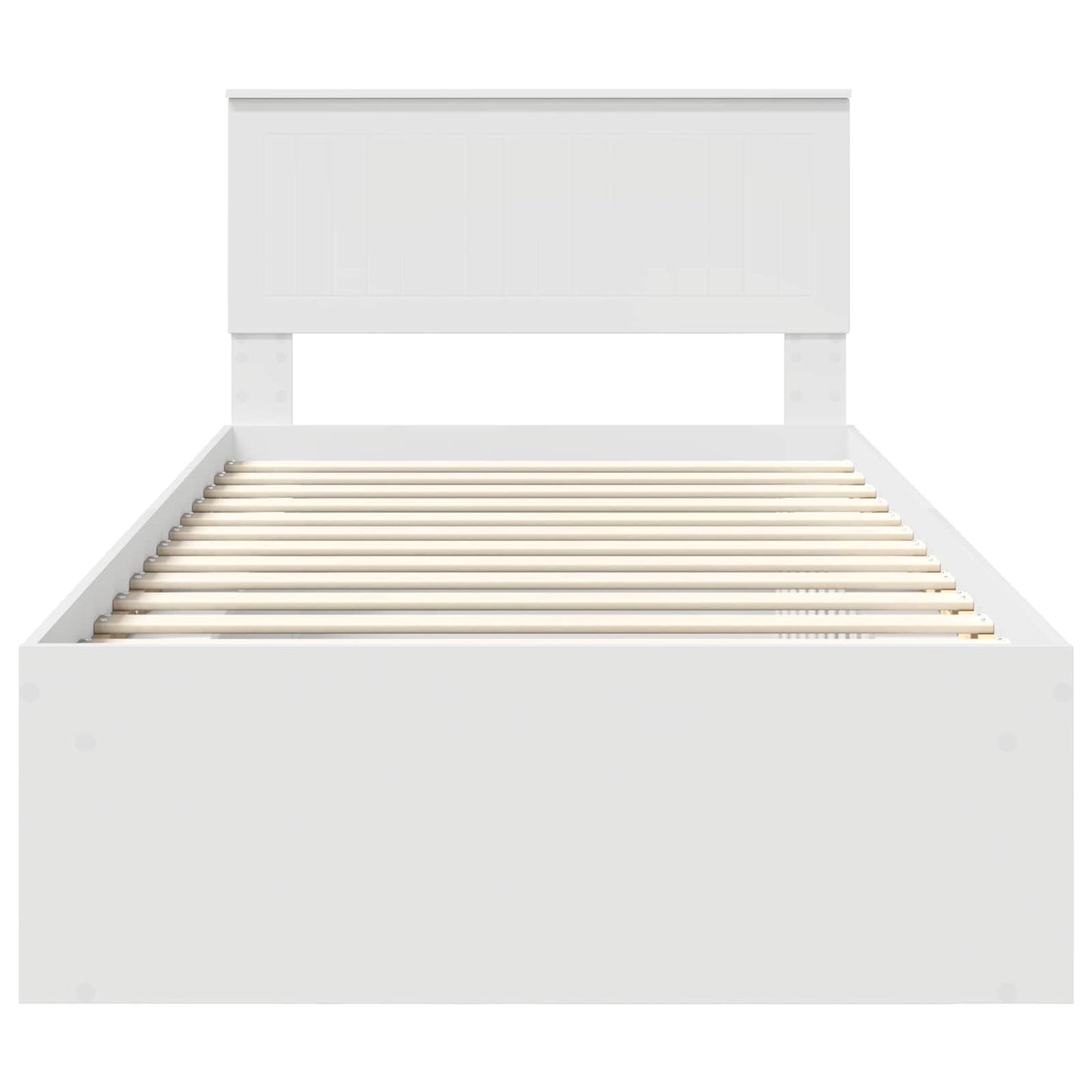 Bedframe met hoofdeinde Wit 100 x 200 cm Massief grenenhout is nu te koop bij PeponiXL, paradijselijk wonen!