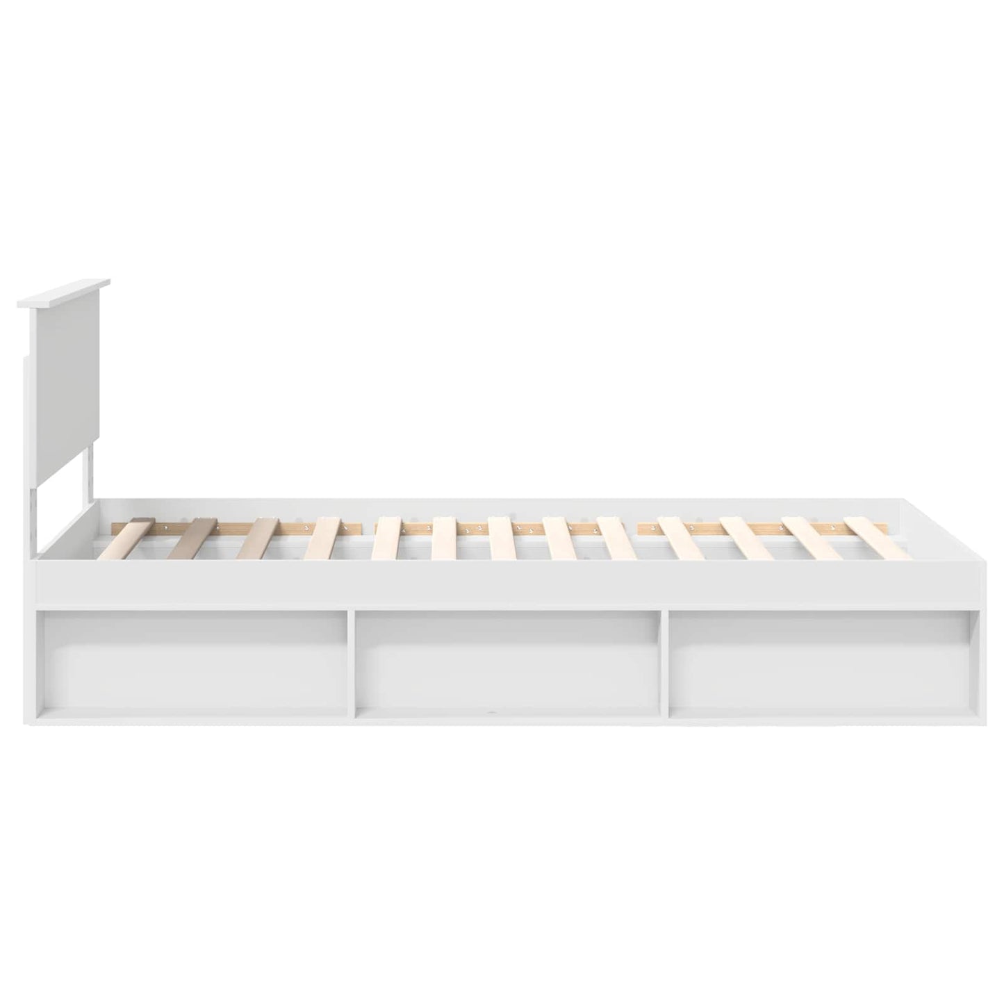 Bedframe met hoofdeinde Wit 100 x 200 cm Massief grenenhout is nu te koop bij PeponiXL, paradijselijk wonen!