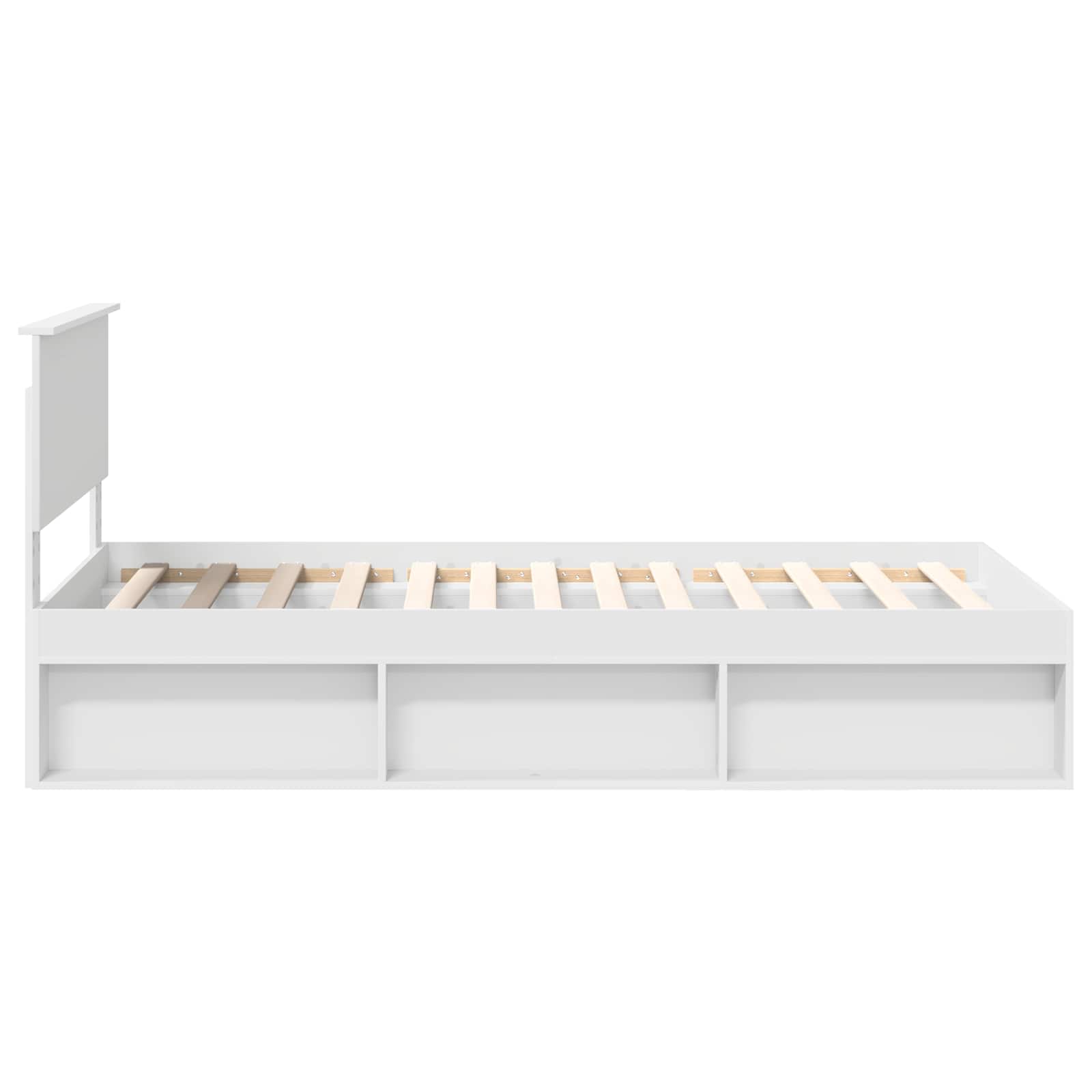 Bedframe met hoofdeinde Wit 100 x 200 cm Massief grenenhout is nu te koop bij PeponiXL, paradijselijk wonen!