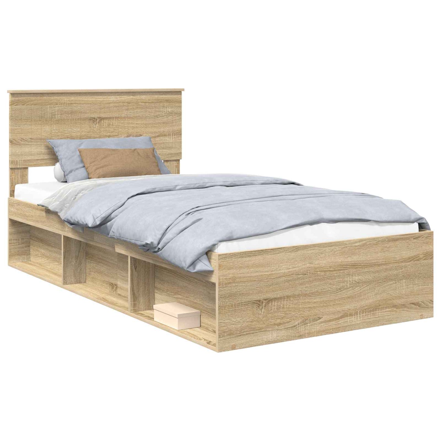 Bedframe met hoofdeinde Sonoma 100 x 200 cm Massief grenenhout is nu te koop bij PeponiXL, paradijselijk wonen!