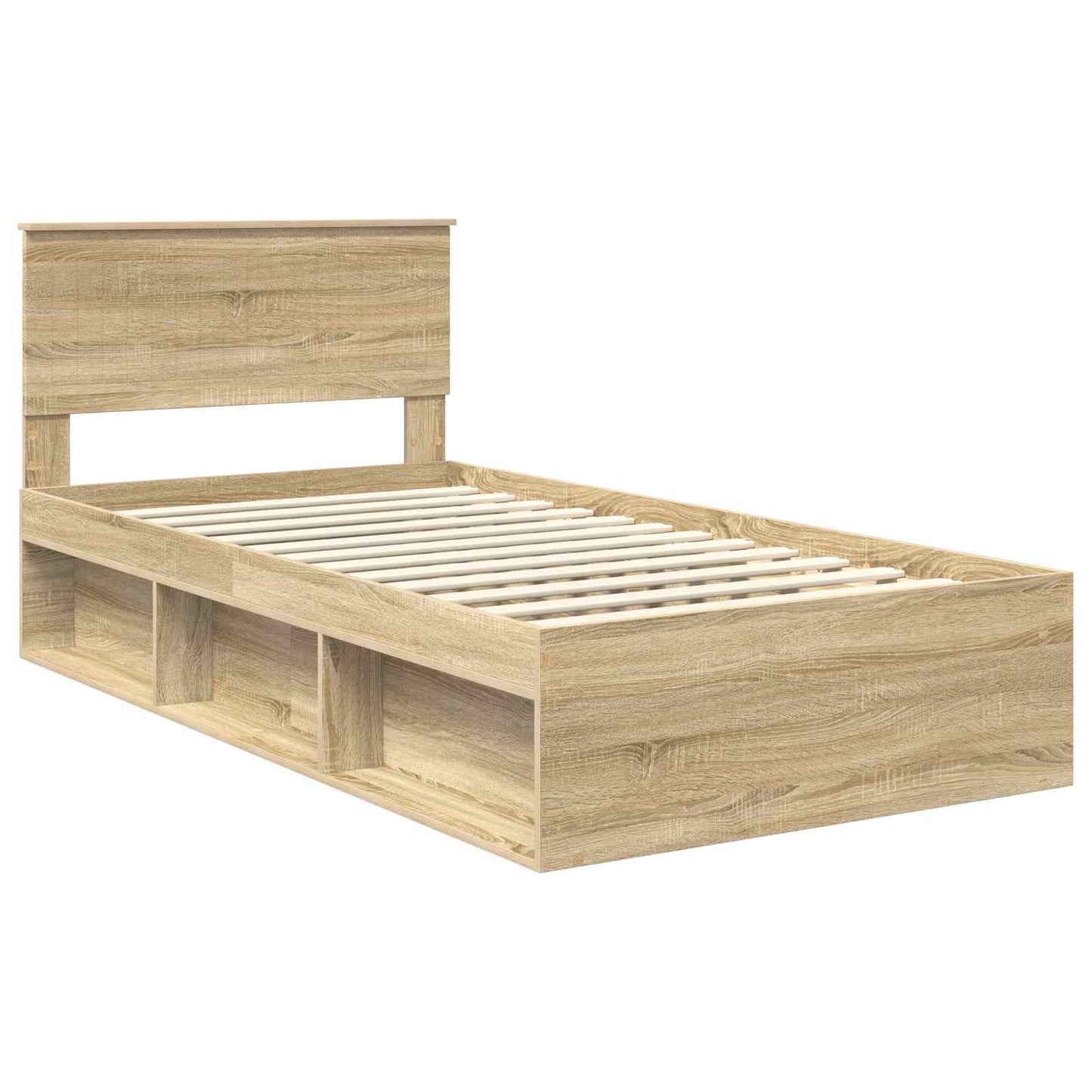 Bedframe met hoofdeinde Sonoma 100 x 200 cm Massief grenenhout is nu te koop bij PeponiXL, paradijselijk wonen!
