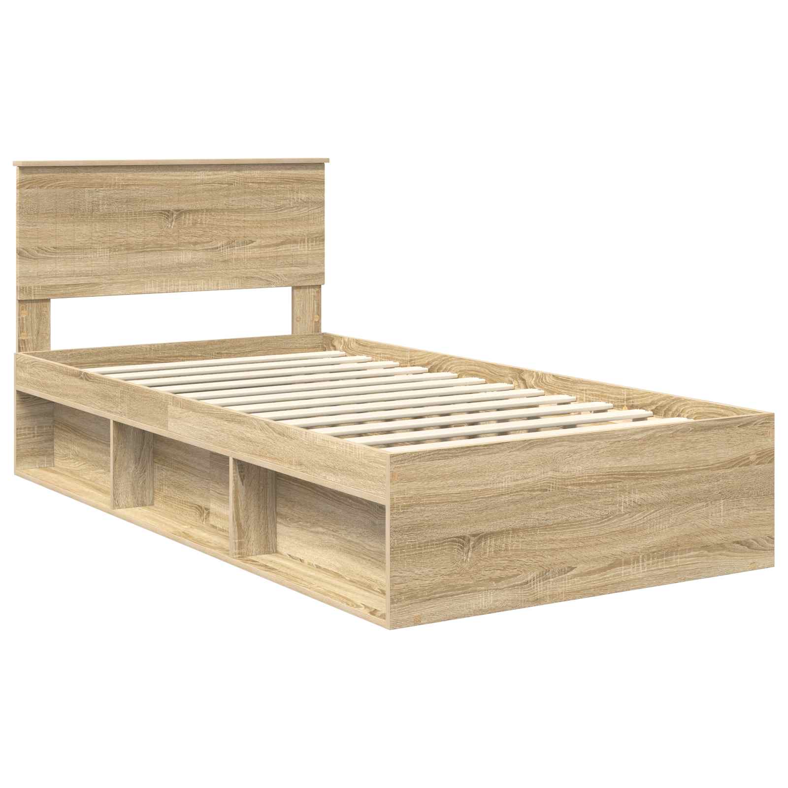 Bedframe met hoofdeinde Sonoma 100 x 200 cm Massief grenenhout is nu te koop bij PeponiXL, paradijselijk wonen!