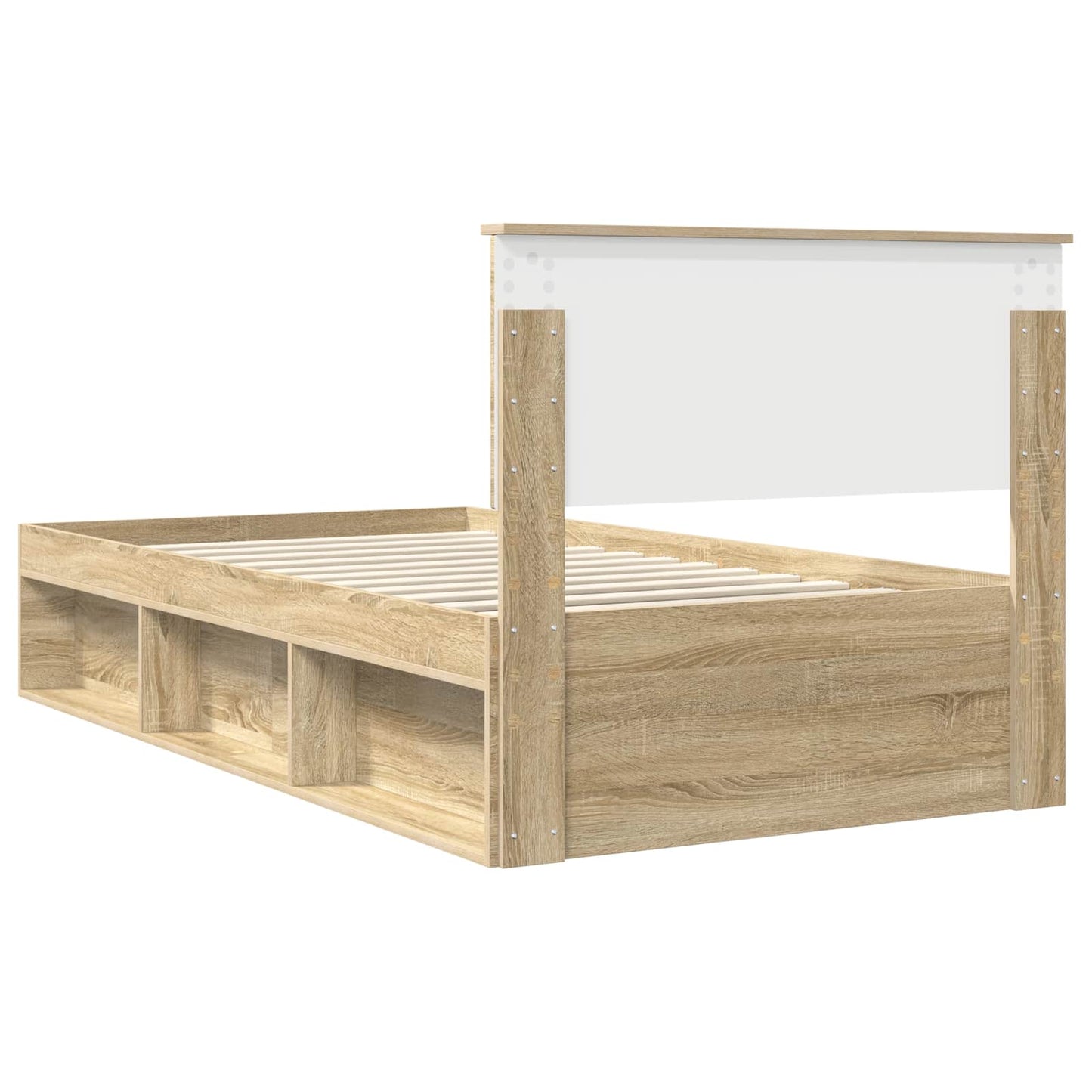 Bedframe met hoofdeinde Sonoma 100 x 200 cm Massief grenenhout is nu te koop bij PeponiXL, paradijselijk wonen!
