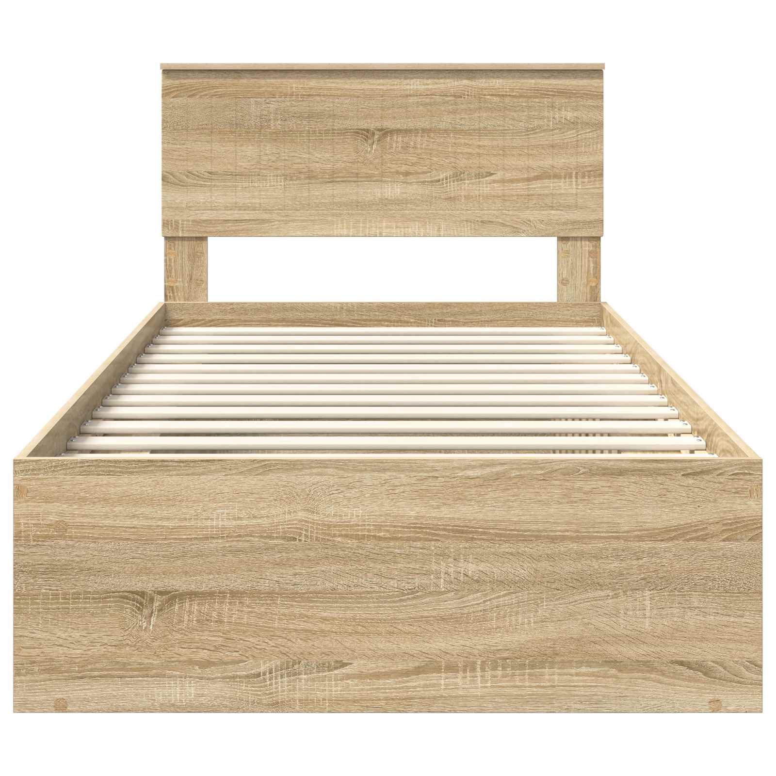 Bedframe met hoofdeinde Sonoma 100 x 200 cm Massief grenenhout is nu te koop bij PeponiXL, paradijselijk wonen!