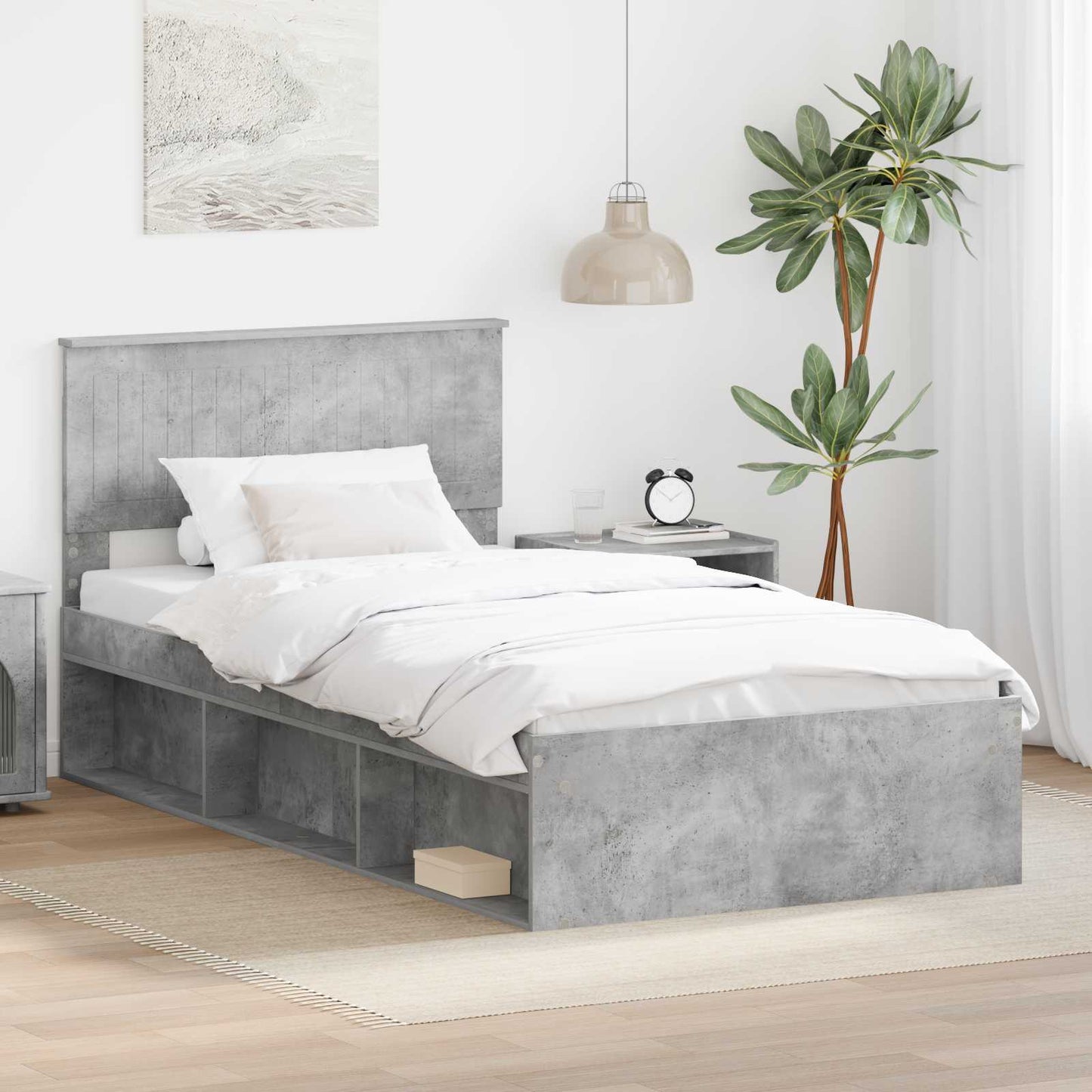 Bedframe Concerte Grijs 100 x 200 cm Massief grenenhout is nu te koop bij PeponiXL, paradijselijk wonen!