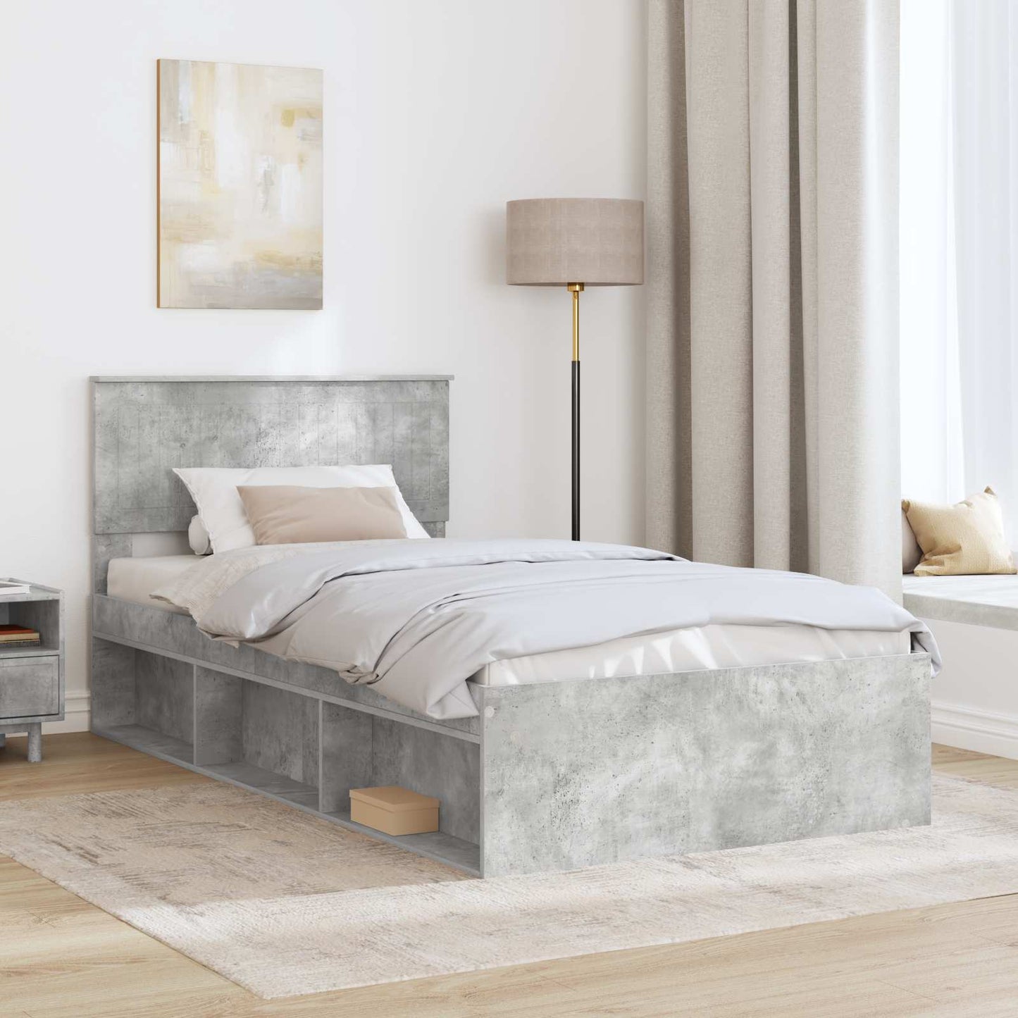 Bedframe Concerte Grijs 100 x 200 cm Massief grenenhout is nu te koop bij PeponiXL, paradijselijk wonen!