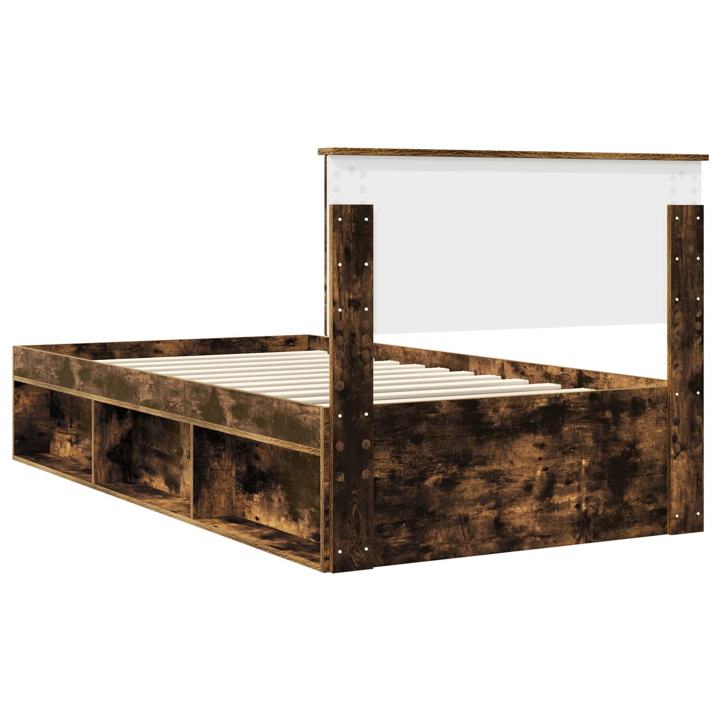 Bedframe Gerookt eiken 100 x 200 cm Massief grenenhout is nu te koop bij PeponiXL, paradijselijk wonen!