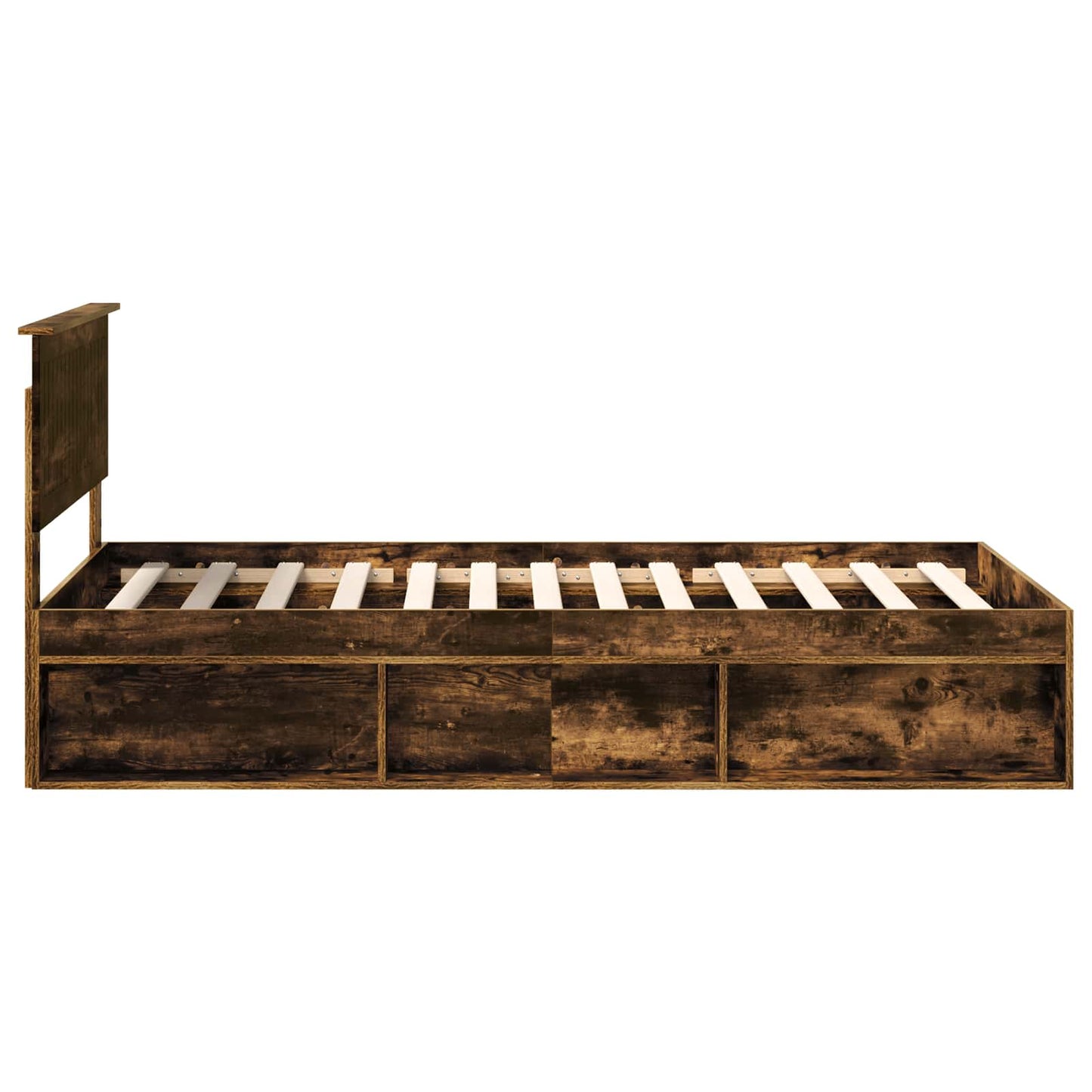 Bedframe Gerookt eiken 100 x 200 cm Massief grenenhout is nu te koop bij PeponiXL, paradijselijk wonen!