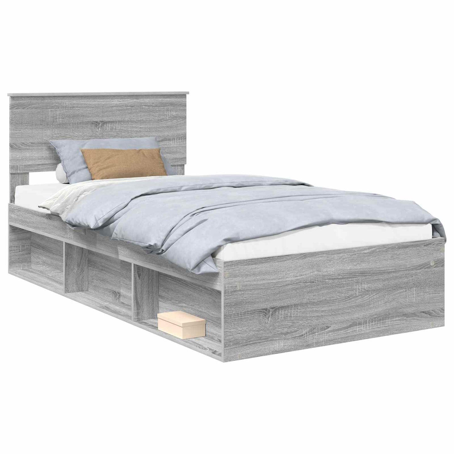 Bedframe Grijs Sonoma 100 x 200 cm Massief grenenhout is nu te koop bij PeponiXL, paradijselijk wonen!