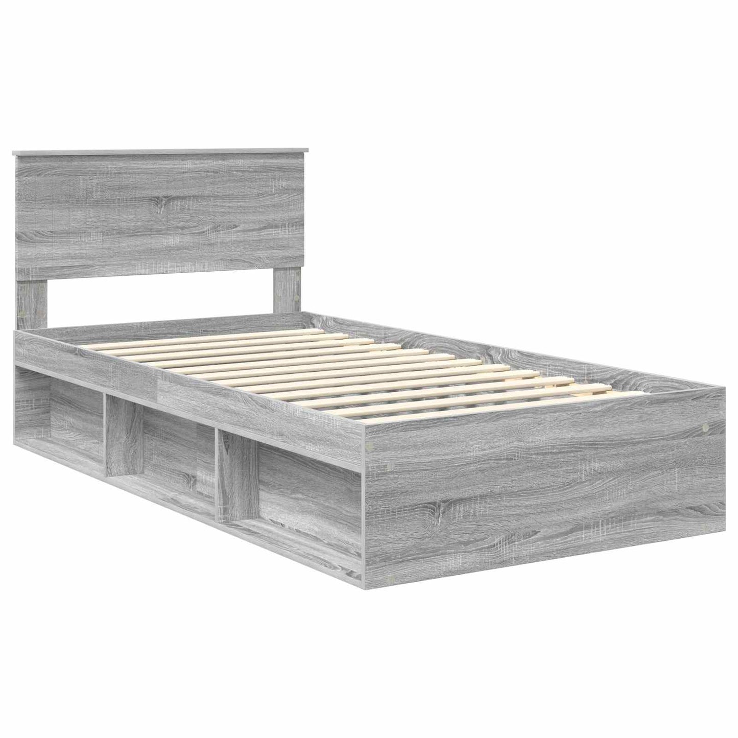 Bedframe Grijs Sonoma 100 x 200 cm Massief grenenhout is nu te koop bij PeponiXL, paradijselijk wonen!