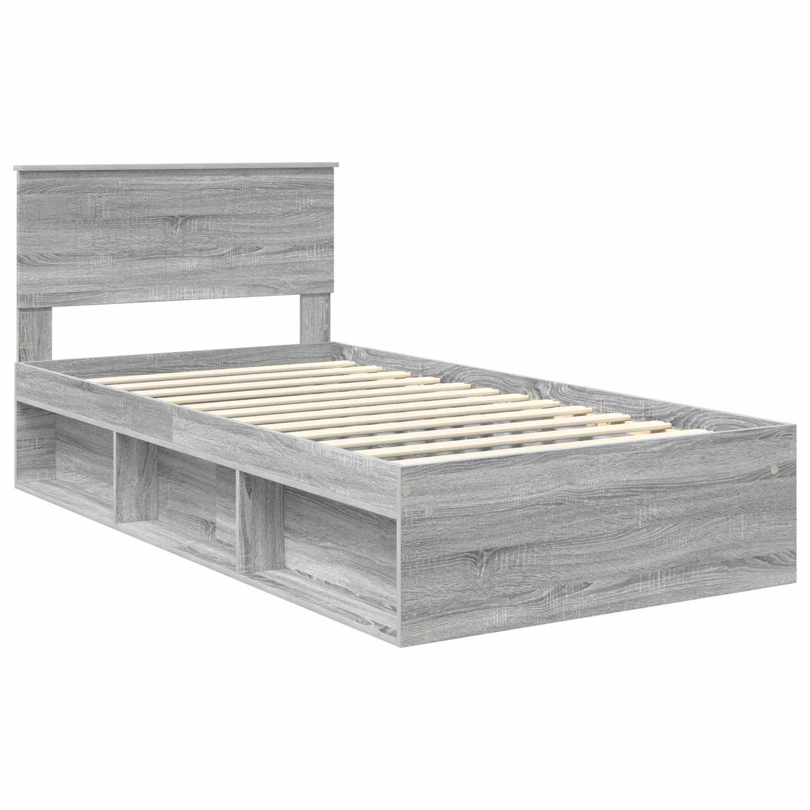 Bedframe Grijs Sonoma 100 x 200 cm Massief grenenhout is nu te koop bij PeponiXL, paradijselijk wonen!