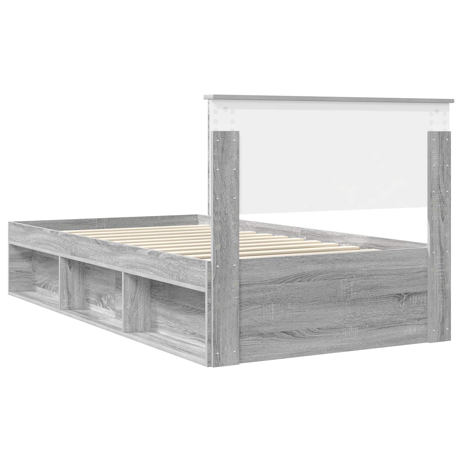 Bedframe Grijs Sonoma 100 x 200 cm Massief grenenhout is nu te koop bij PeponiXL, paradijselijk wonen!
