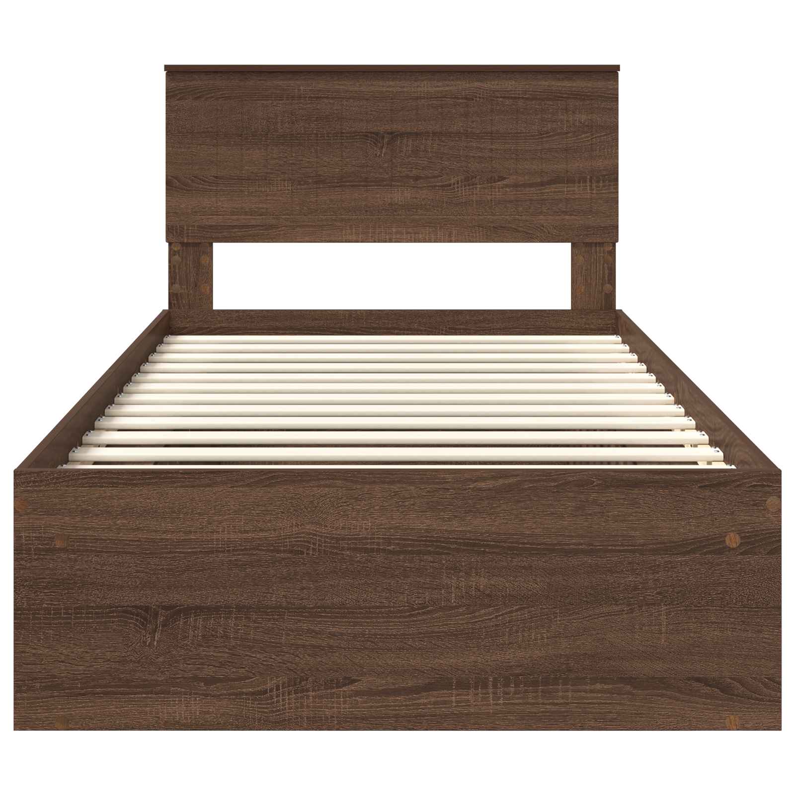 Bedframe Bruin Eiken 100 x 200 cm Massief grenenhout is nu te koop bij PeponiXL, paradijselijk wonen!