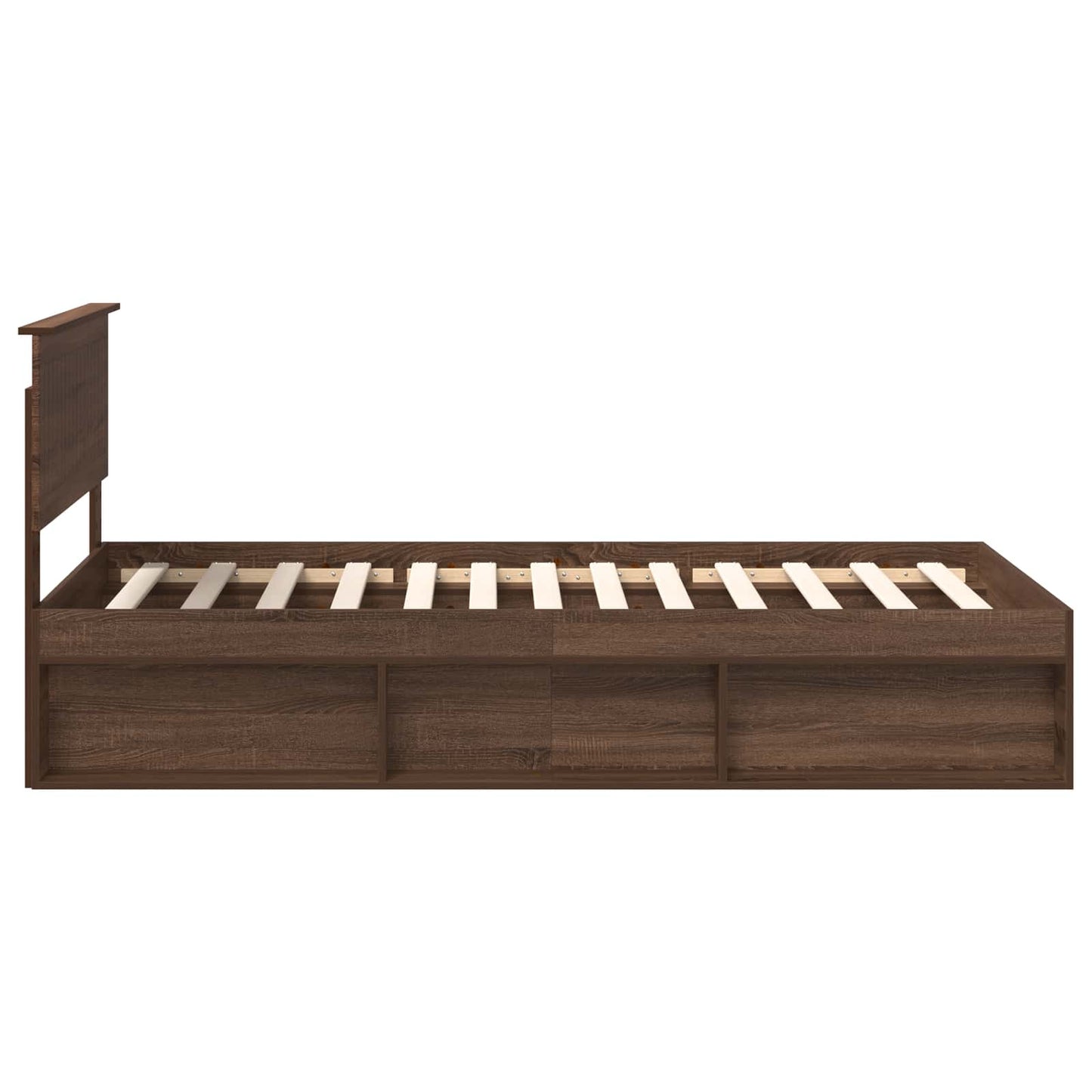Bedframe Bruin Eiken 100 x 200 cm Massief grenenhout is nu te koop bij PeponiXL, paradijselijk wonen!