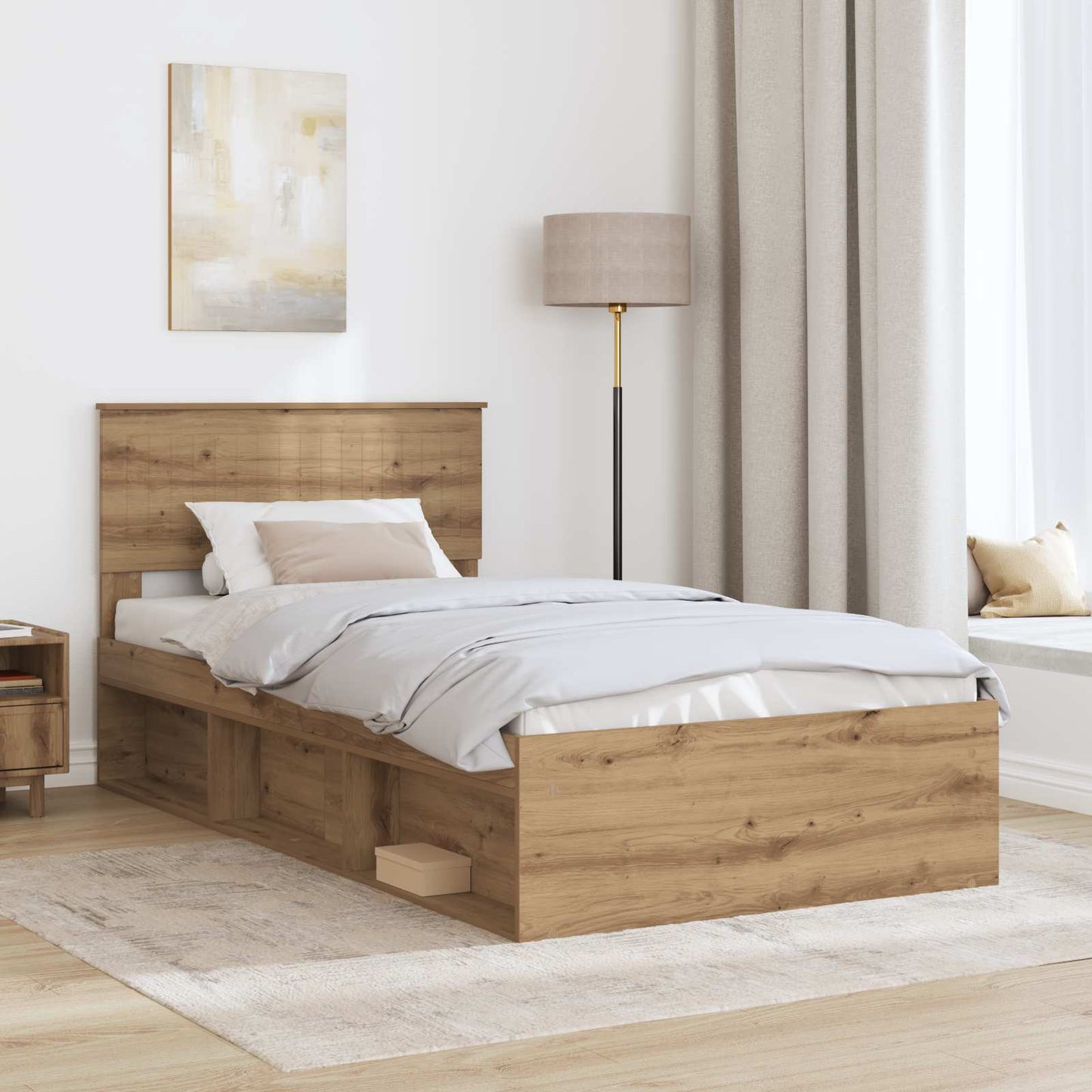 Bedframe Ambachtelijk eiken 100 x 200 cm Massief grenenhout is nu te koop bij PeponiXL, paradijselijk wonen!