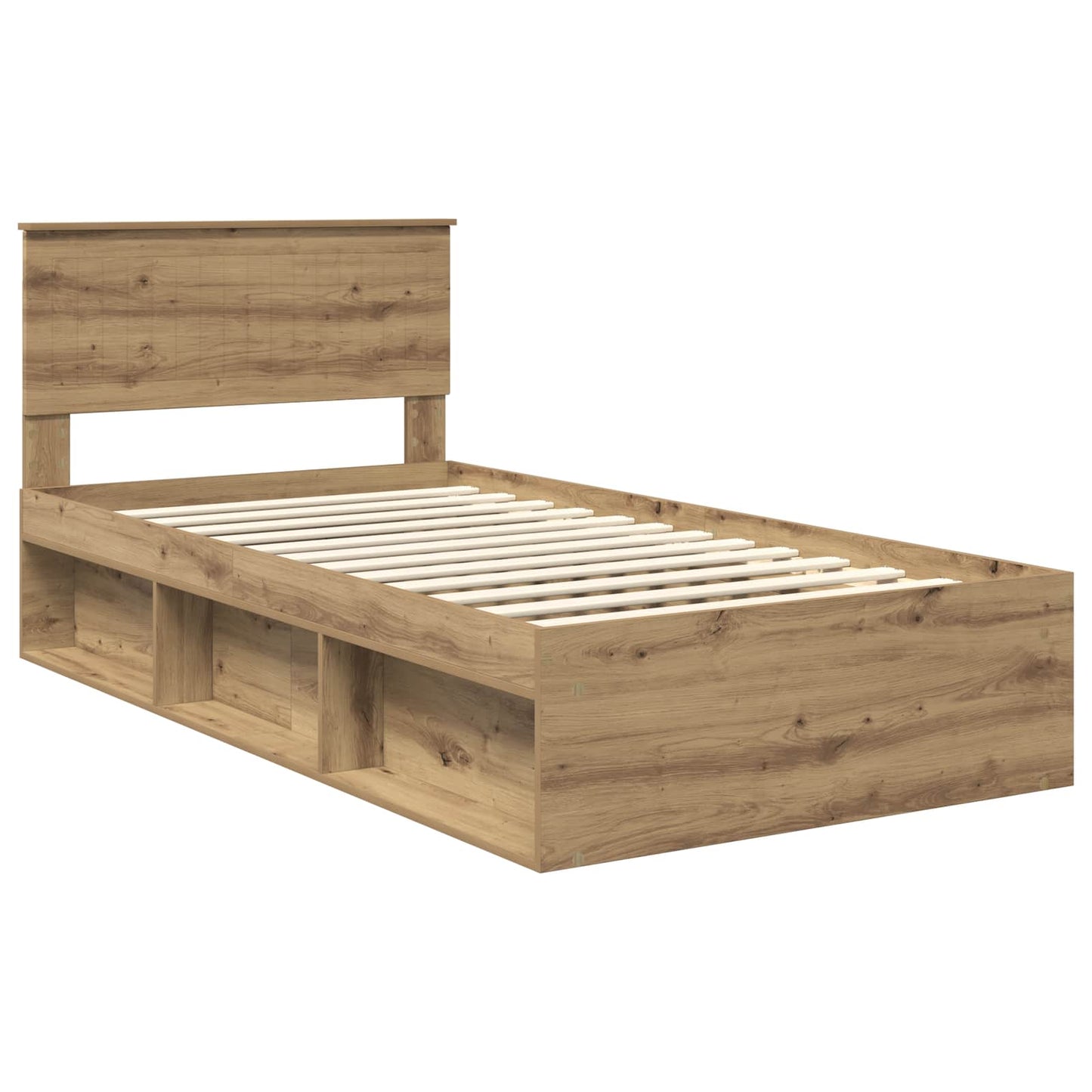 Bedframe Ambachtelijk eiken 100 x 200 cm Massief grenenhout is nu te koop bij PeponiXL, paradijselijk wonen!