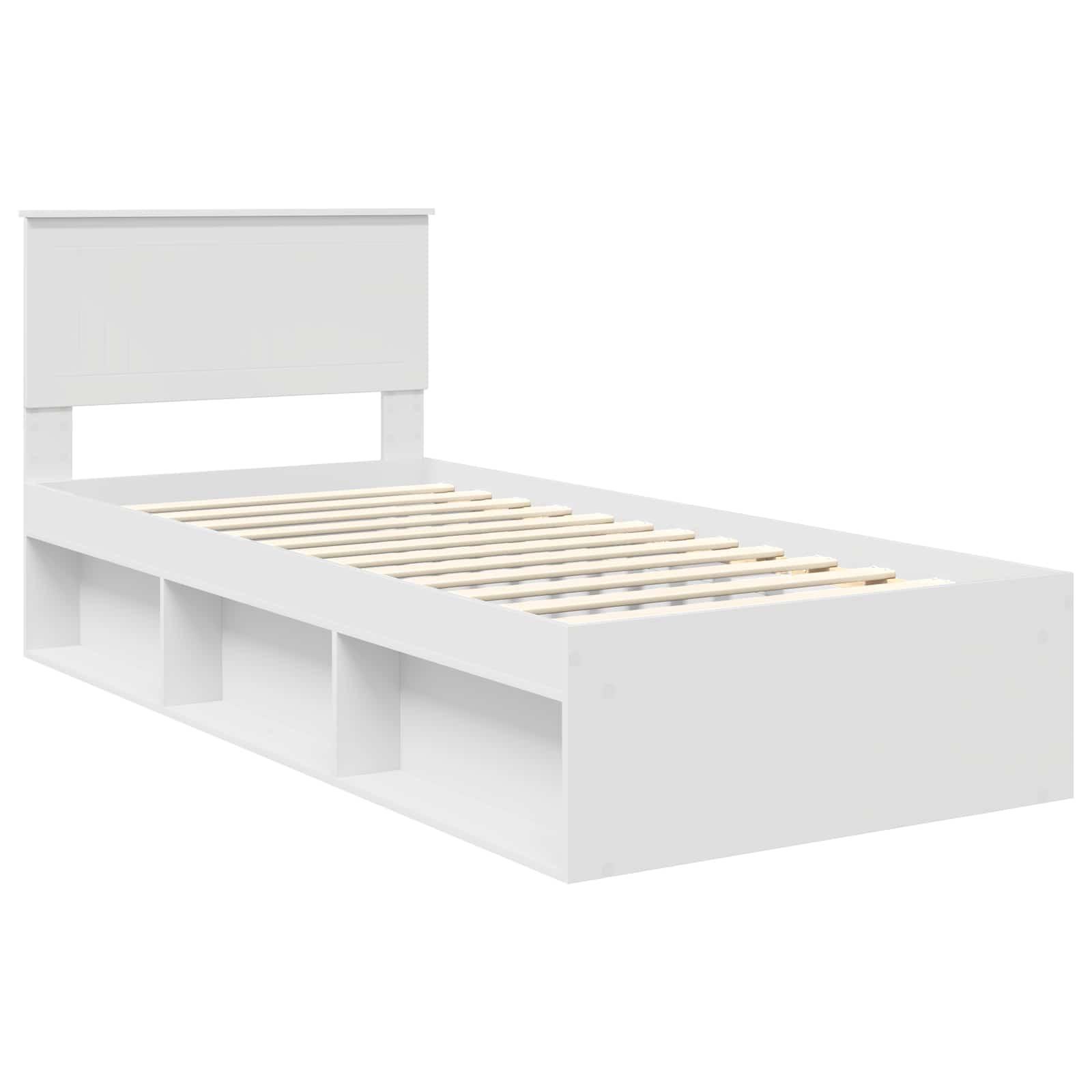 Bedframe met hoofdeinde Wit 90 x 200 cm Massief grenenhout is nu te koop bij PeponiXL, paradijselijk wonen!