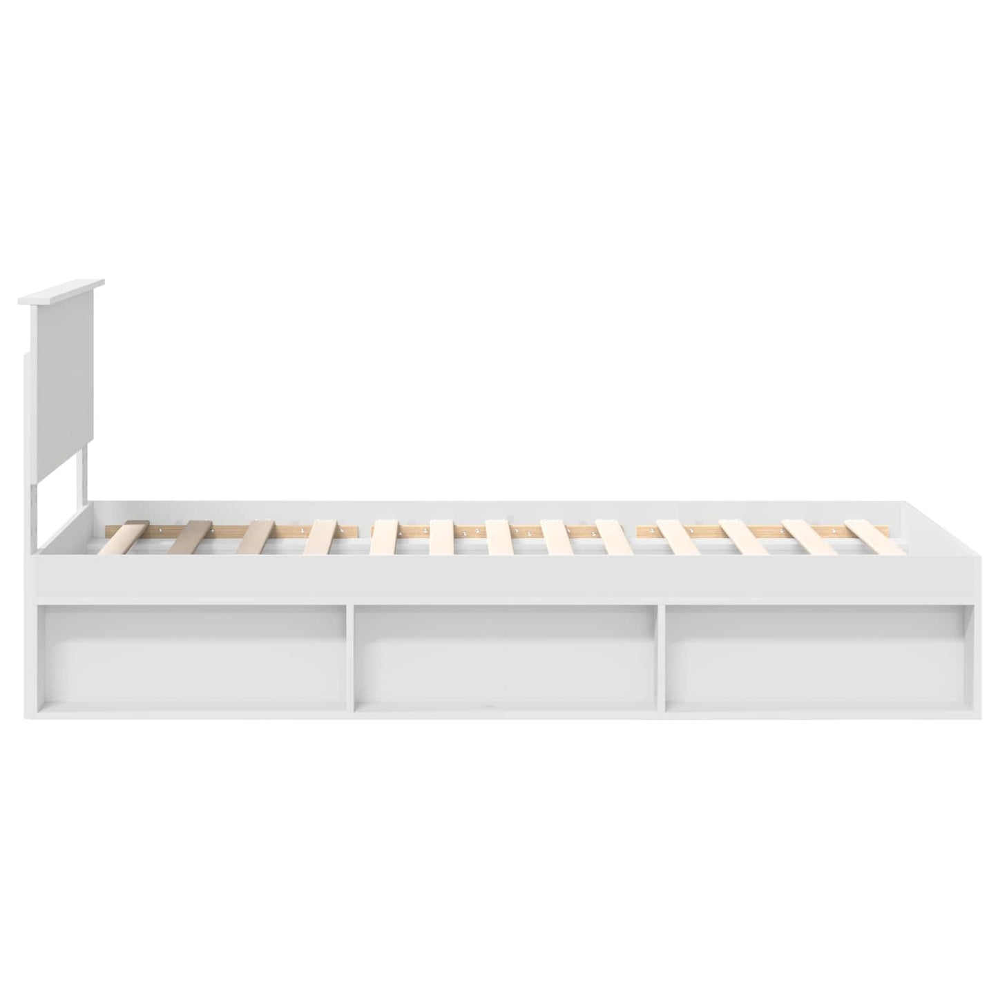 Bedframe met hoofdeinde Wit 90 x 200 cm Massief grenenhout is nu te koop bij PeponiXL, paradijselijk wonen!