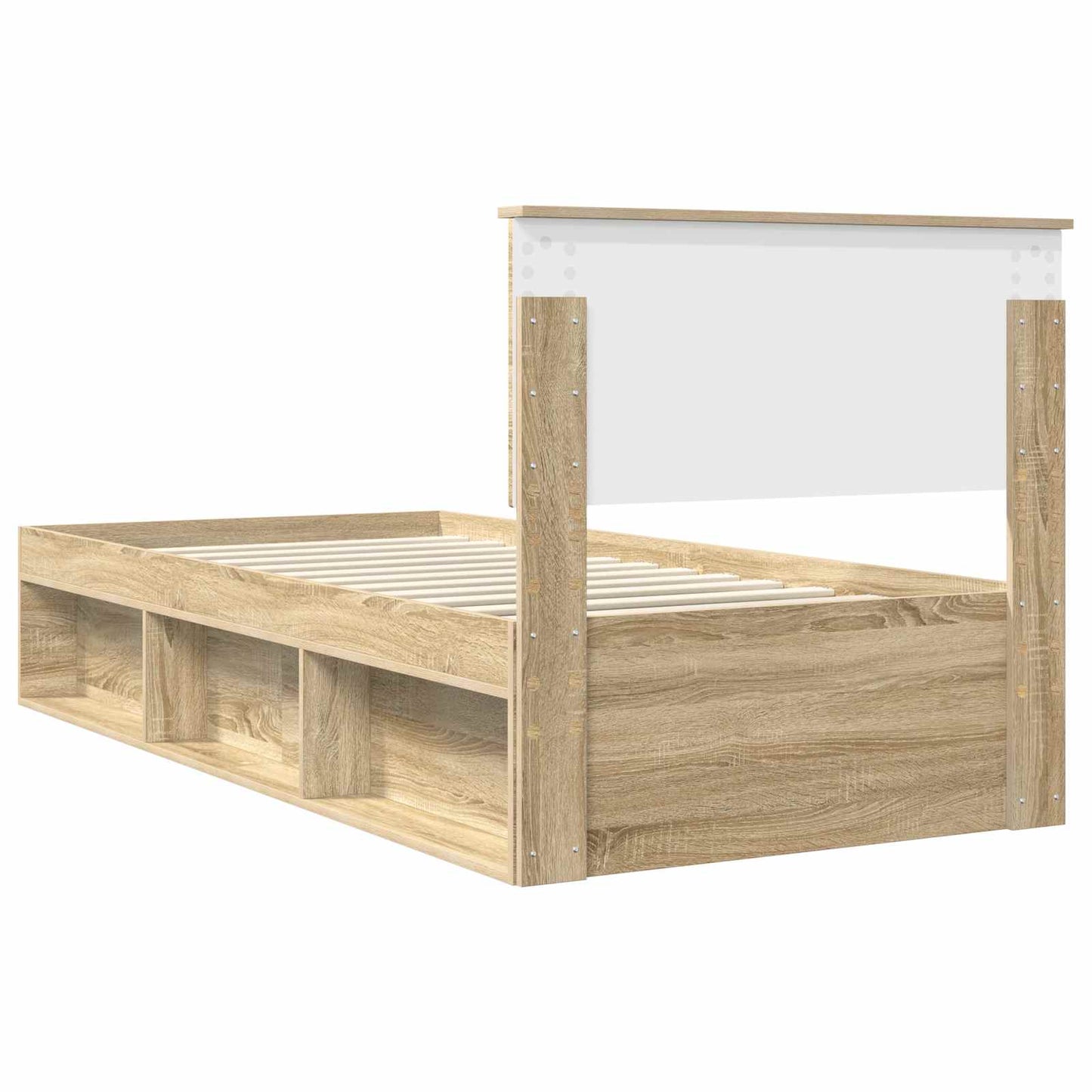 Bedframe Sonoma Eiken 90 x 200 cm Massief grenenhout is nu te koop bij PeponiXL, paradijselijk wonen!