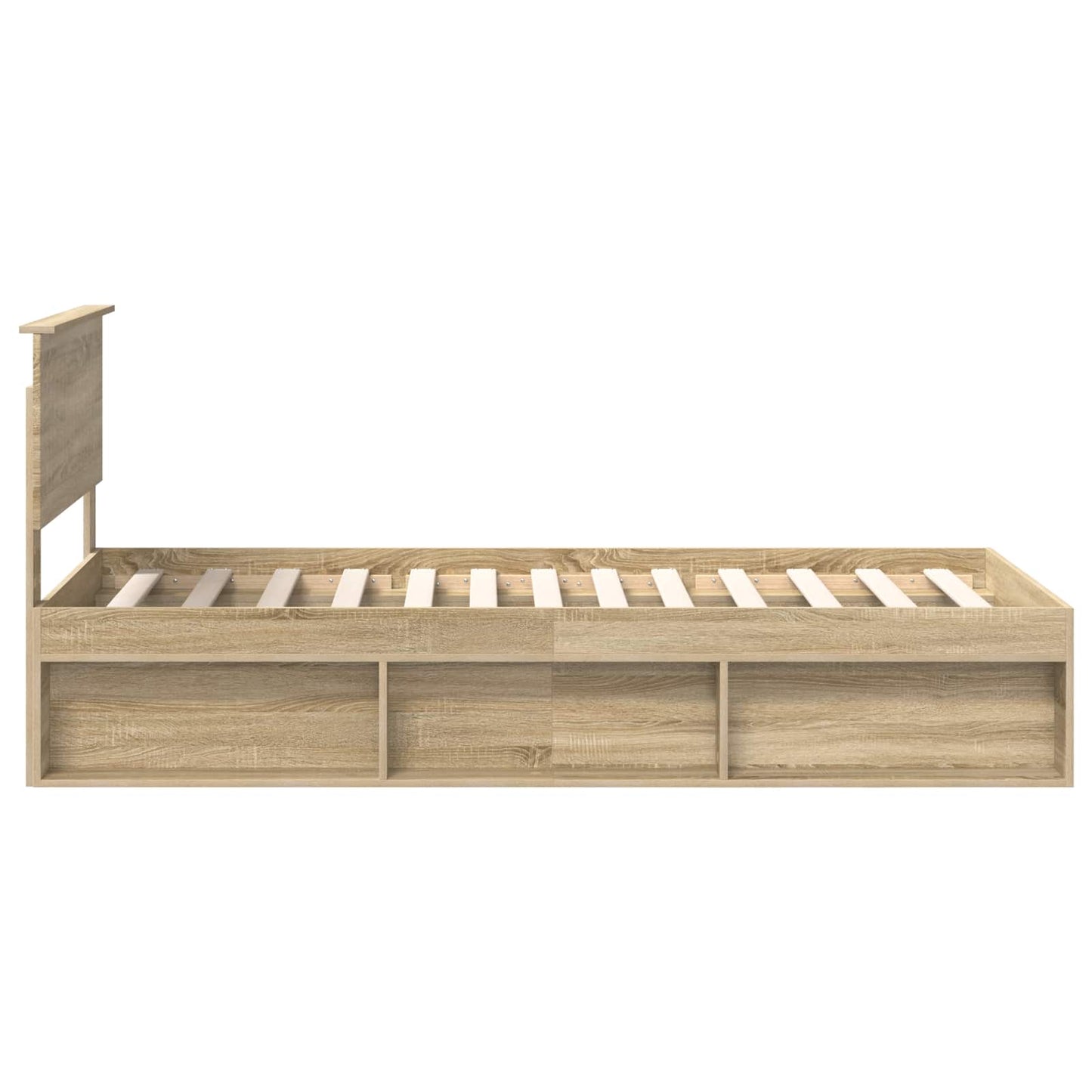 Bedframe Sonoma Eiken 90 x 200 cm Massief grenenhout is nu te koop bij PeponiXL, paradijselijk wonen!