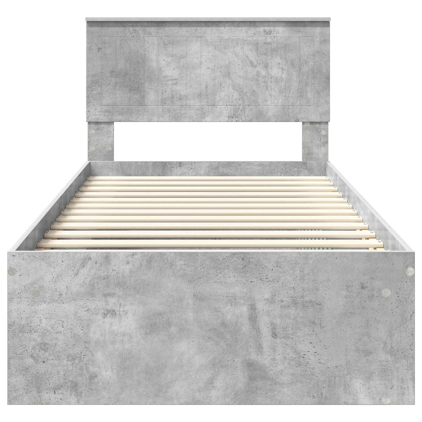 Bedframe met hoofdeinde Beton 90 x 200 cm Massief grenenhout is nu te koop bij PeponiXL, paradijselijk wonen!