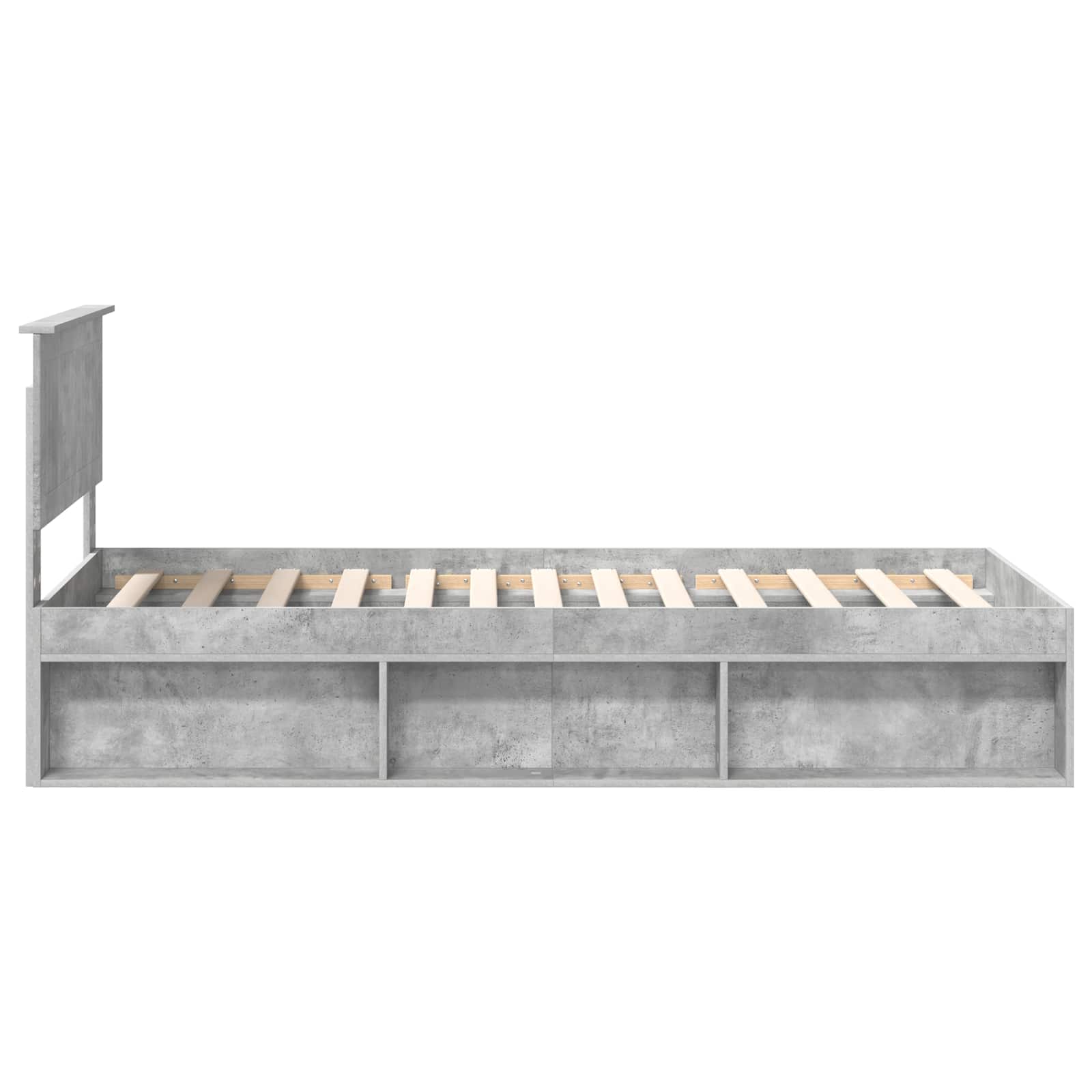 Bedframe met hoofdeinde Beton 90 x 200 cm Massief grenenhout is nu te koop bij PeponiXL, paradijselijk wonen!