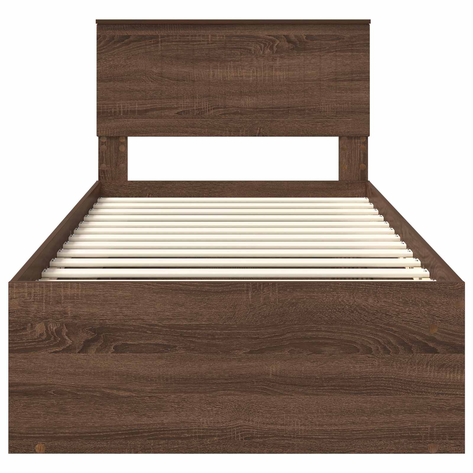 Bedframe Bruin Eiken 90 x 200 cm Massief grenenhout is nu te koop bij PeponiXL, paradijselijk wonen!