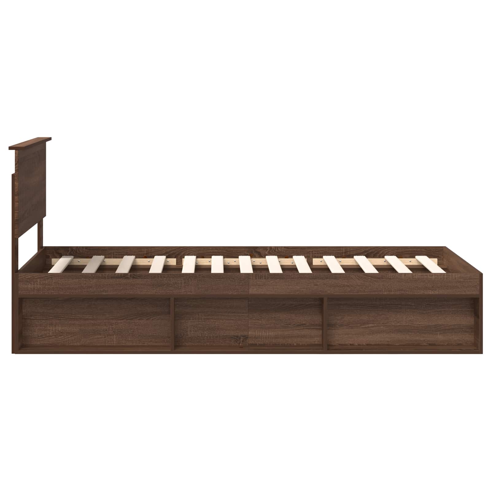 Bedframe Bruin Eiken 90 x 200 cm Massief grenenhout is nu te koop bij PeponiXL, paradijselijk wonen!