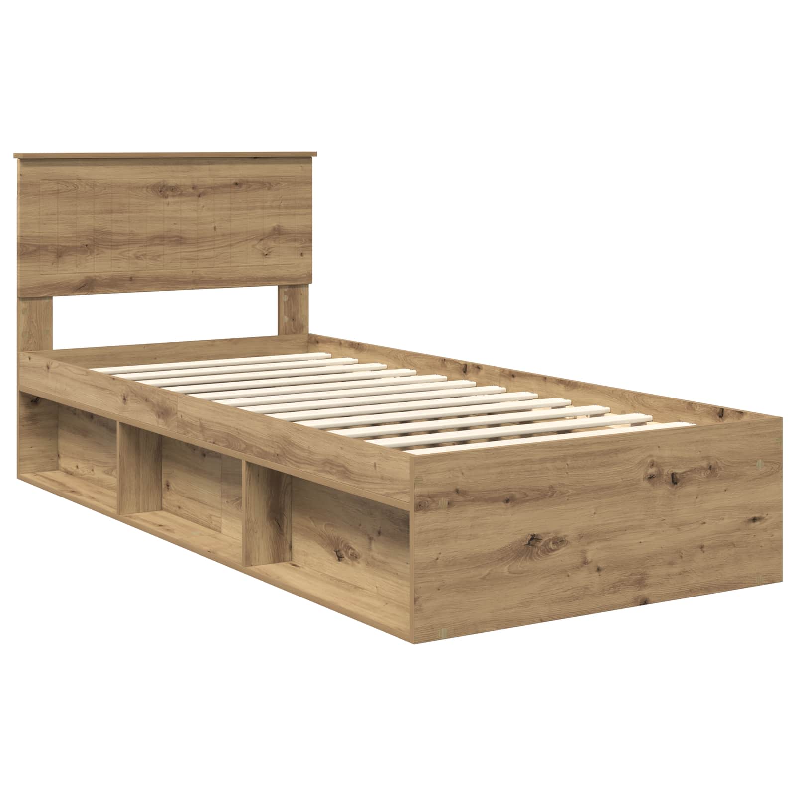 Bedframe Ambachtelijk eiken 90 x 200 cm Massief grenenhout is nu te koop bij PeponiXL, paradijselijk wonen!