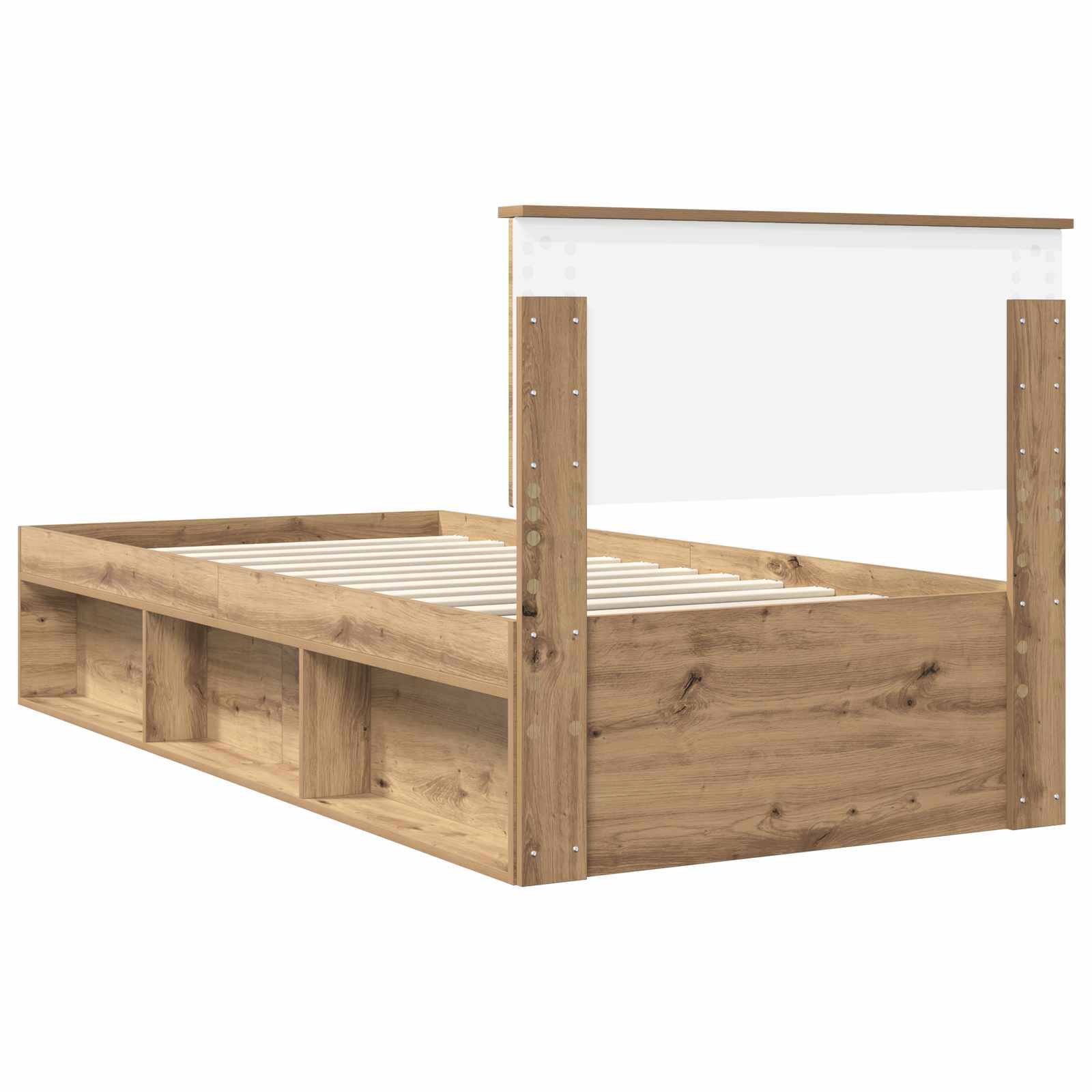 Bedframe Ambachtelijk eiken 90 x 200 cm Massief grenenhout is nu te koop bij PeponiXL, paradijselijk wonen!
