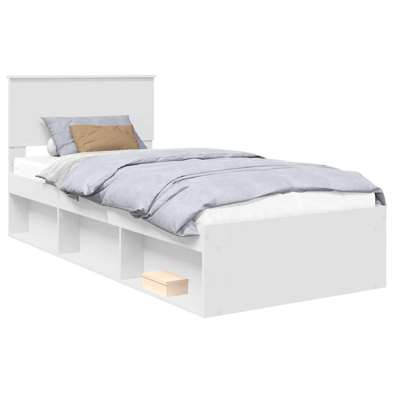Bedframe met hoofdeinde Wit 90 x 190 cm Massief grenenhout is nu te koop bij PeponiXL, paradijselijk wonen!