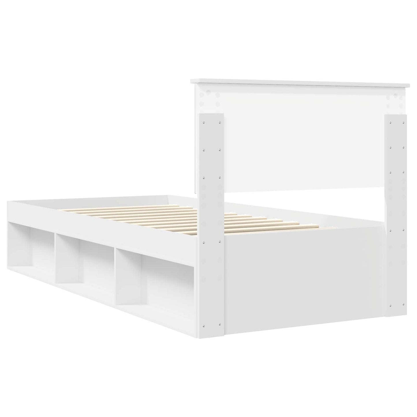 Bedframe met hoofdeinde Wit 90 x 190 cm Massief grenenhout is nu te koop bij PeponiXL, paradijselijk wonen!