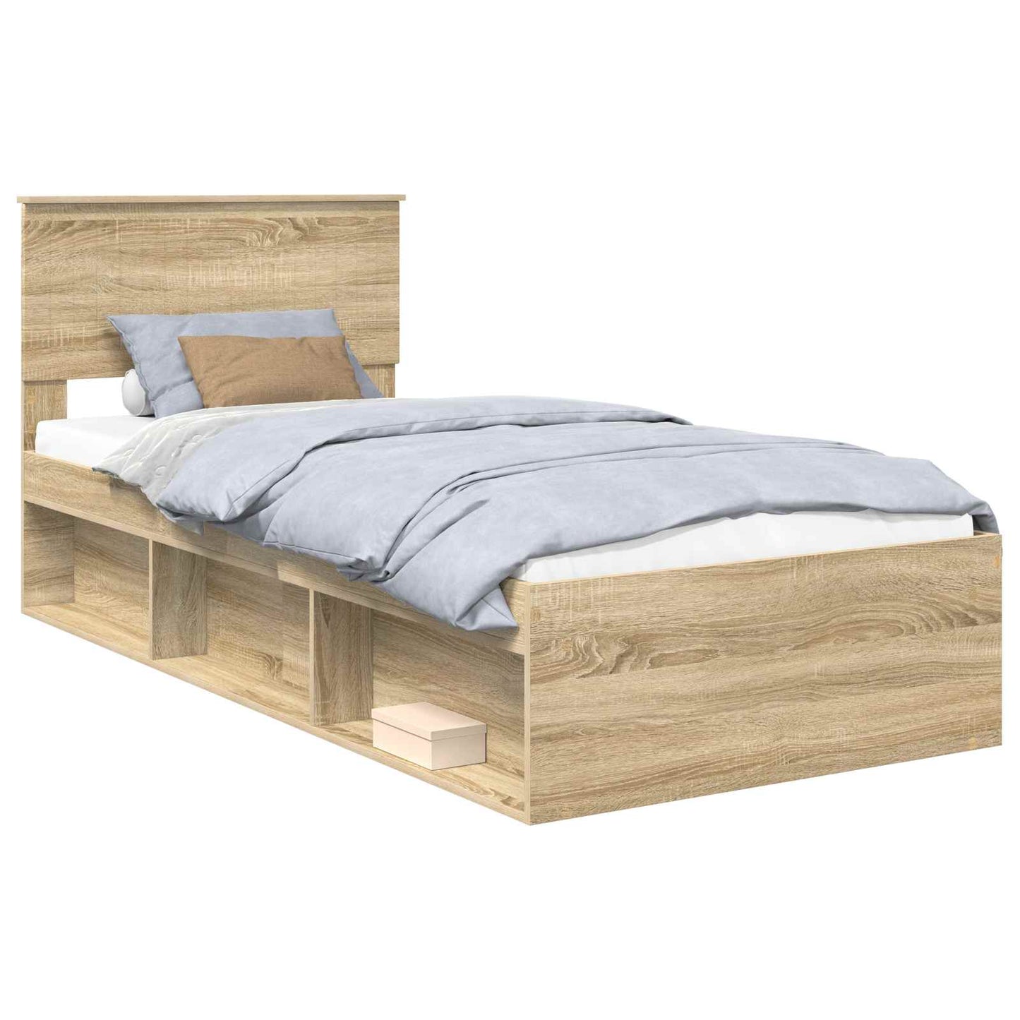 Bedframe met hoofdeinde Sonoma 90 x 190 cm Massief grenenhout is nu te koop bij PeponiXL, paradijselijk wonen!