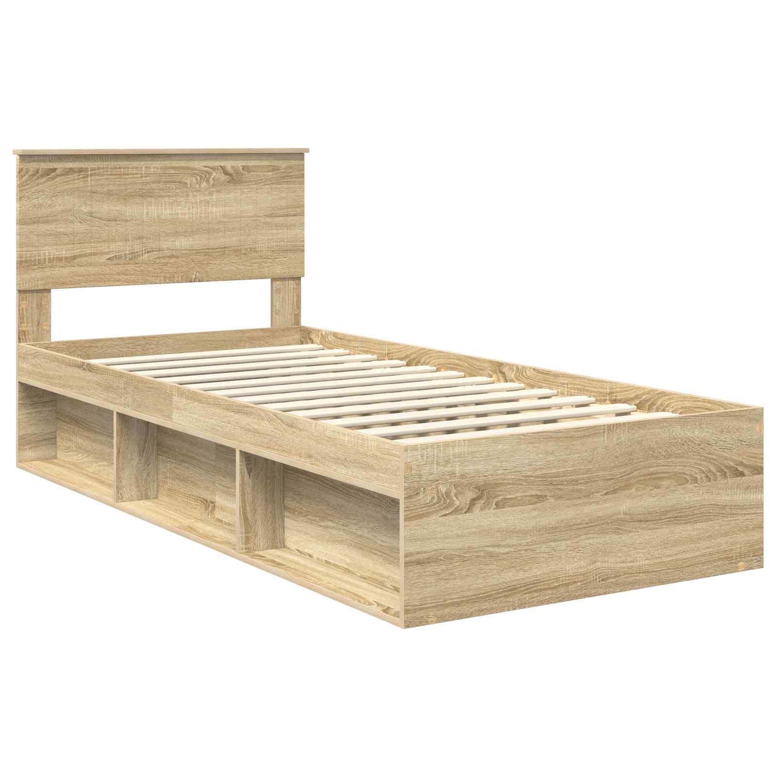 Bedframe met hoofdeinde Sonoma 90 x 190 cm Massief grenenhout is nu te koop bij PeponiXL, paradijselijk wonen!