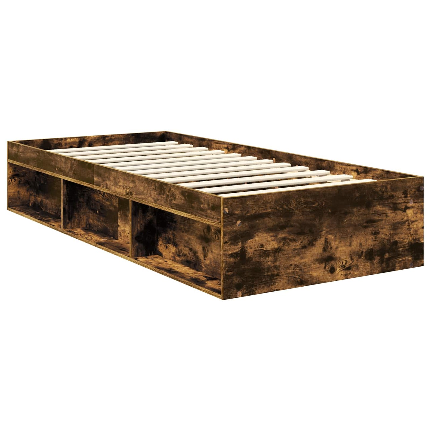 Bedframe Gerookt eiken 90 x 190 cm Massief grenenhout is nu te koop bij PeponiXL, paradijselijk wonen!