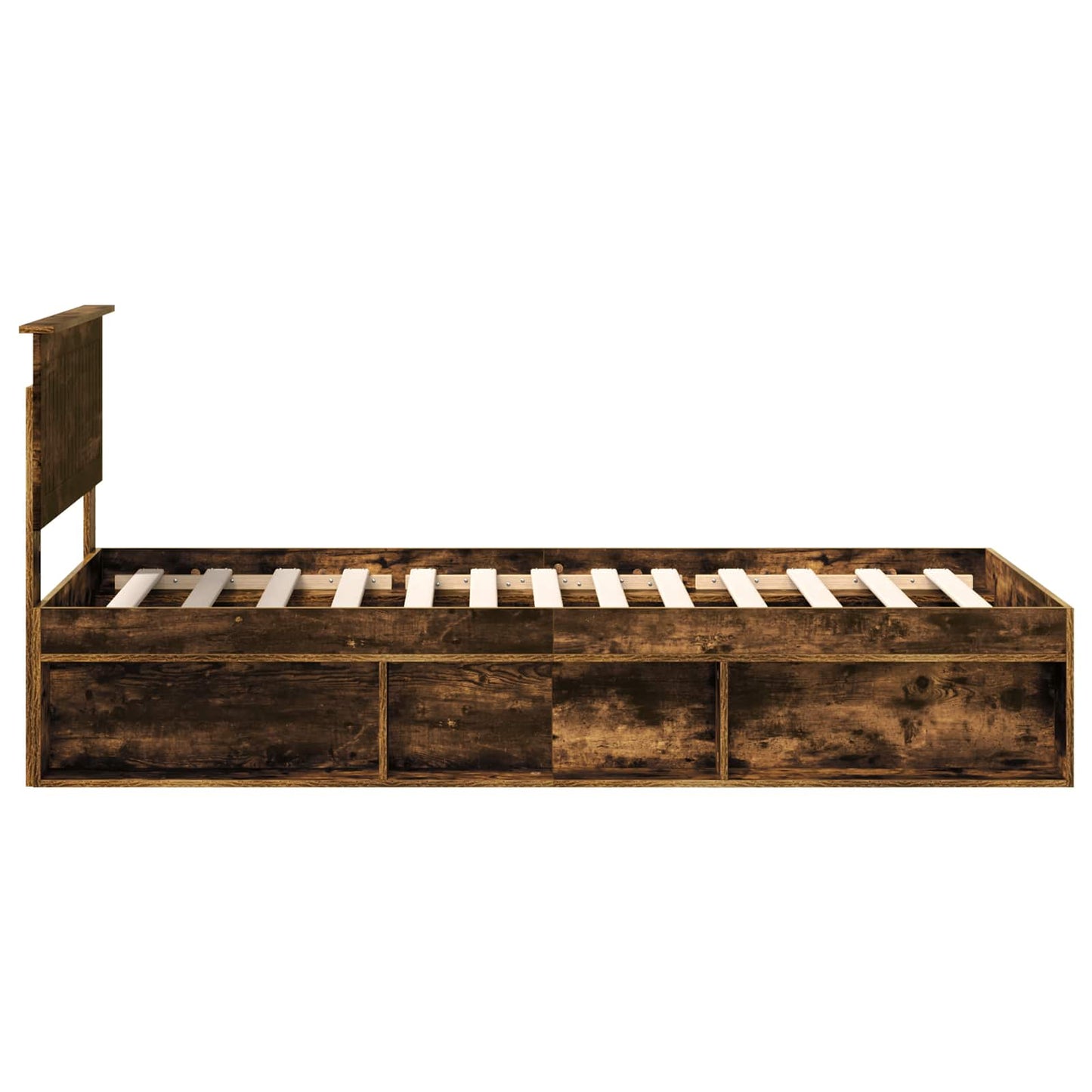 Bedframe Gerookt eiken 90 x 190 cm Massief grenenhout is nu te koop bij PeponiXL, paradijselijk wonen!