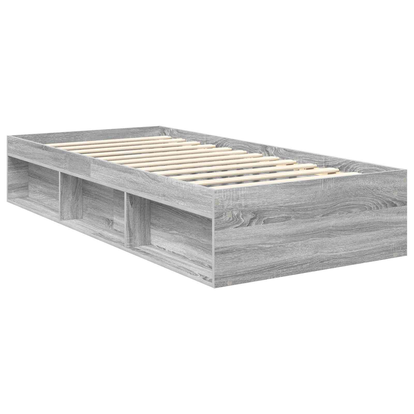 Bedframe Grijs Sonoma 90 x 190 cm Massief grenenhout is nu te koop bij PeponiXL, paradijselijk wonen!