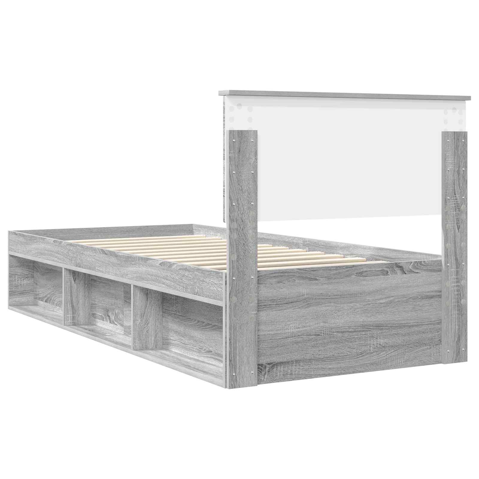 Bedframe Grijs Sonoma 90 x 190 cm Massief grenenhout is nu te koop bij PeponiXL, paradijselijk wonen!