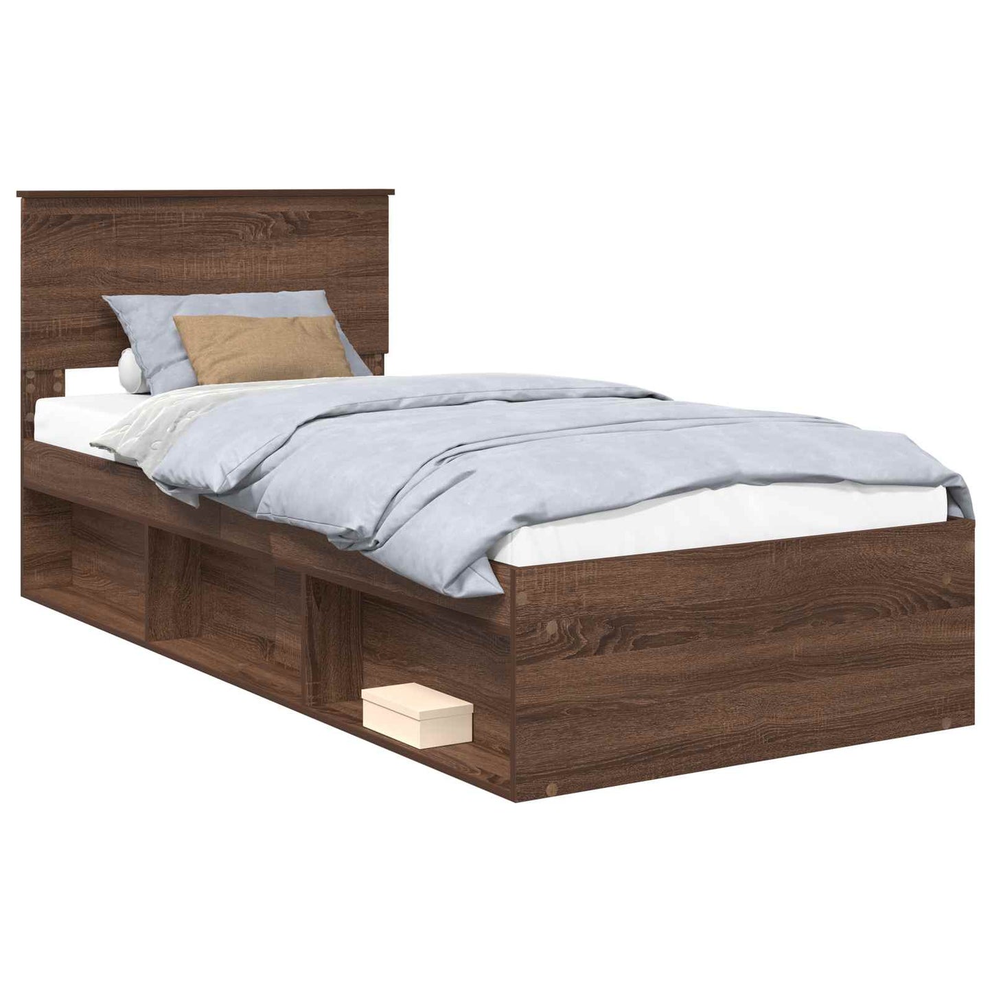 Bedframe Bruin Eiken 90 x 190 cm Massief grenenhout is nu te koop bij PeponiXL, paradijselijk wonen!
