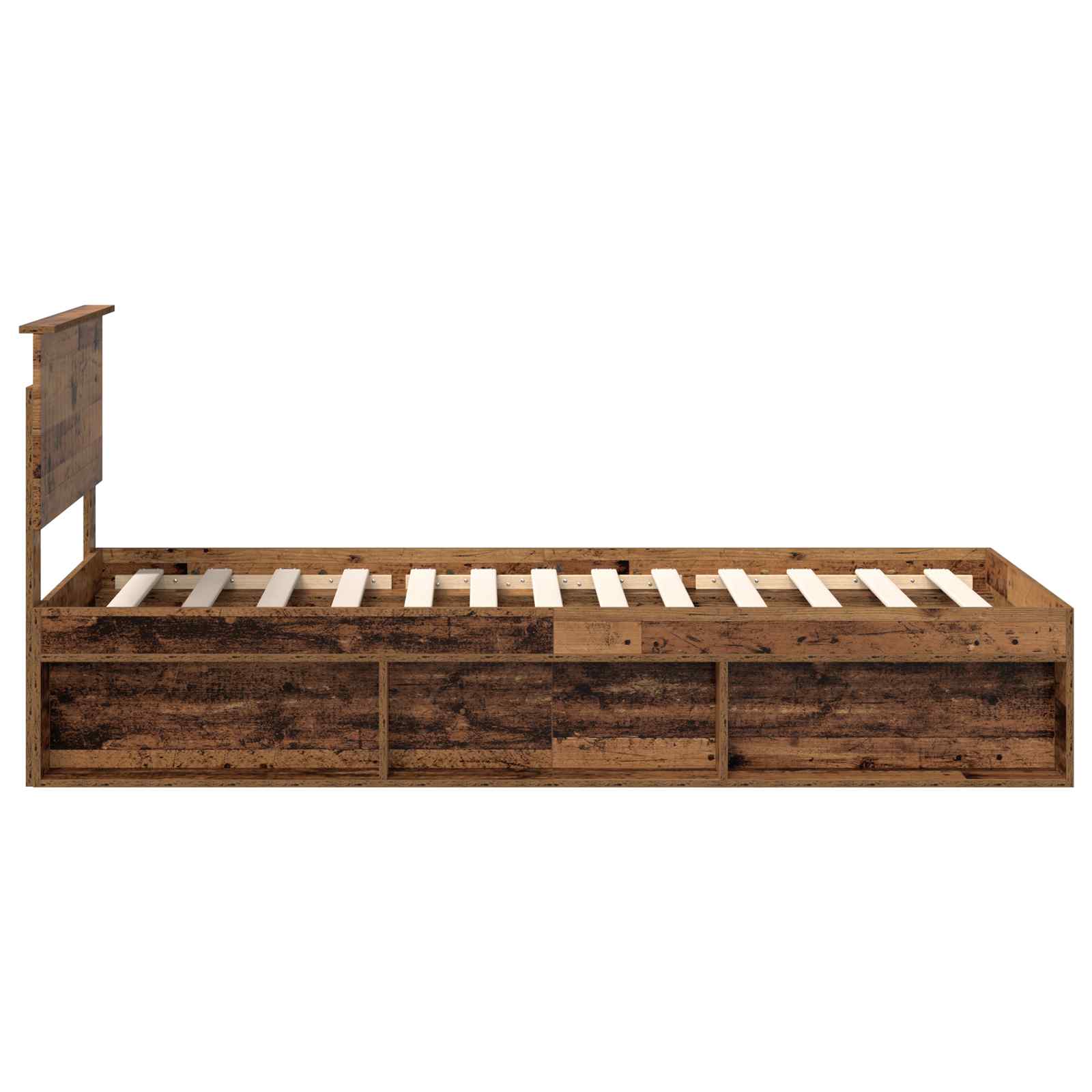 Bedframe met hoofdeinde Oudhout 90 x 190 cm Massief grenenhout is nu te koop bij PeponiXL, paradijselijk wonen!