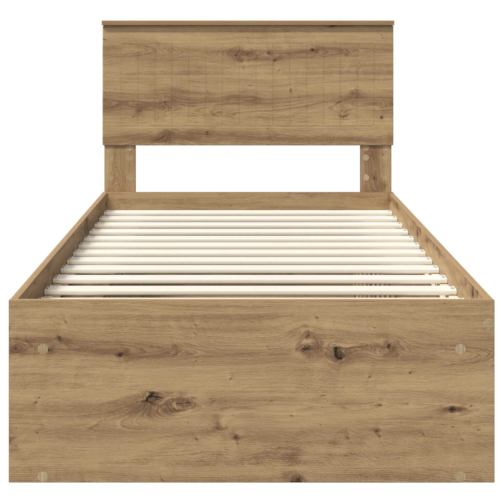 Bedframe Ambachtelijk eiken 90 x 190 cm Massief grenenhout is nu te koop bij PeponiXL, paradijselijk wonen!
