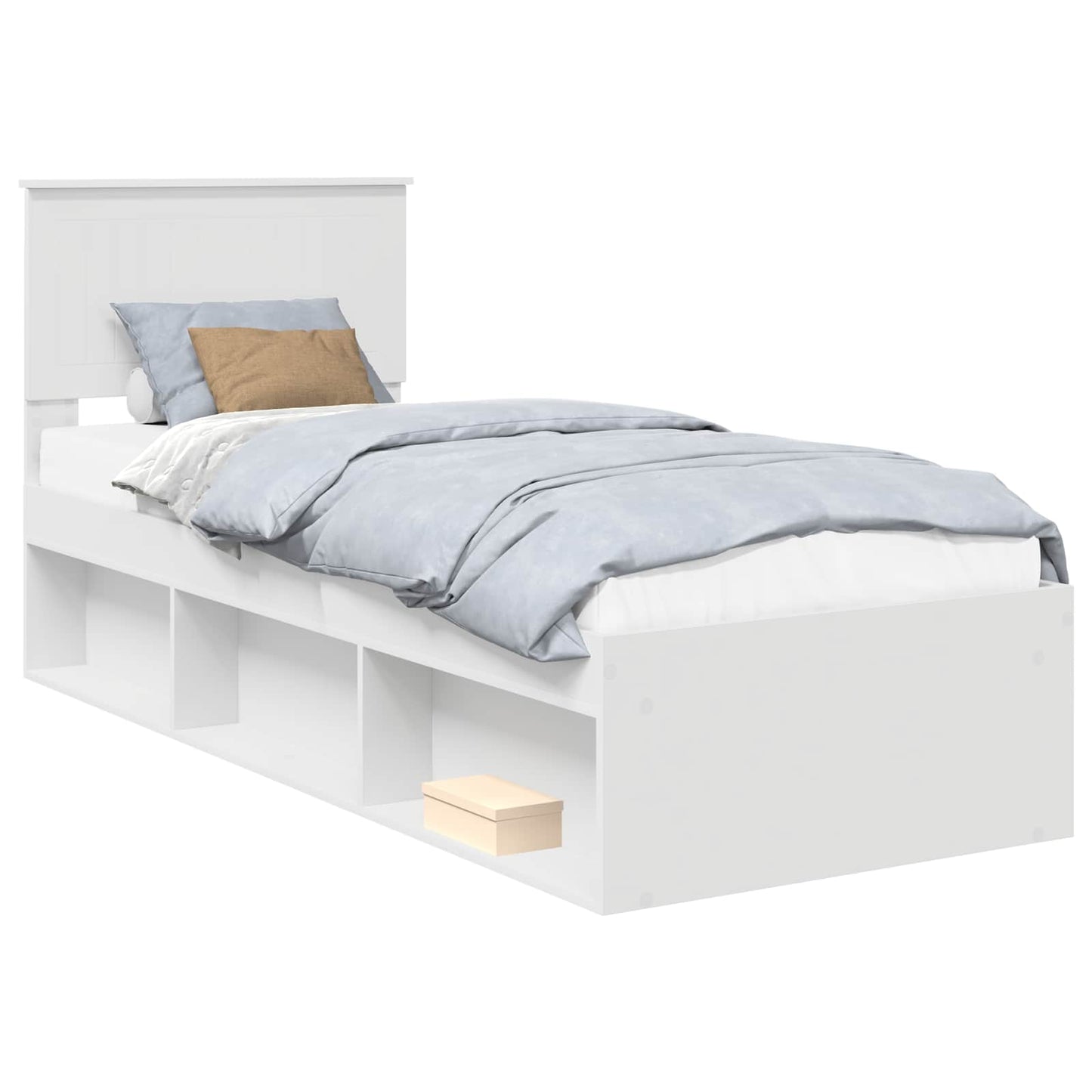 Bedframe met hoofdeinde Wit 75 x 190 cm Massief grenenhout is nu te koop bij PeponiXL, paradijselijk wonen!