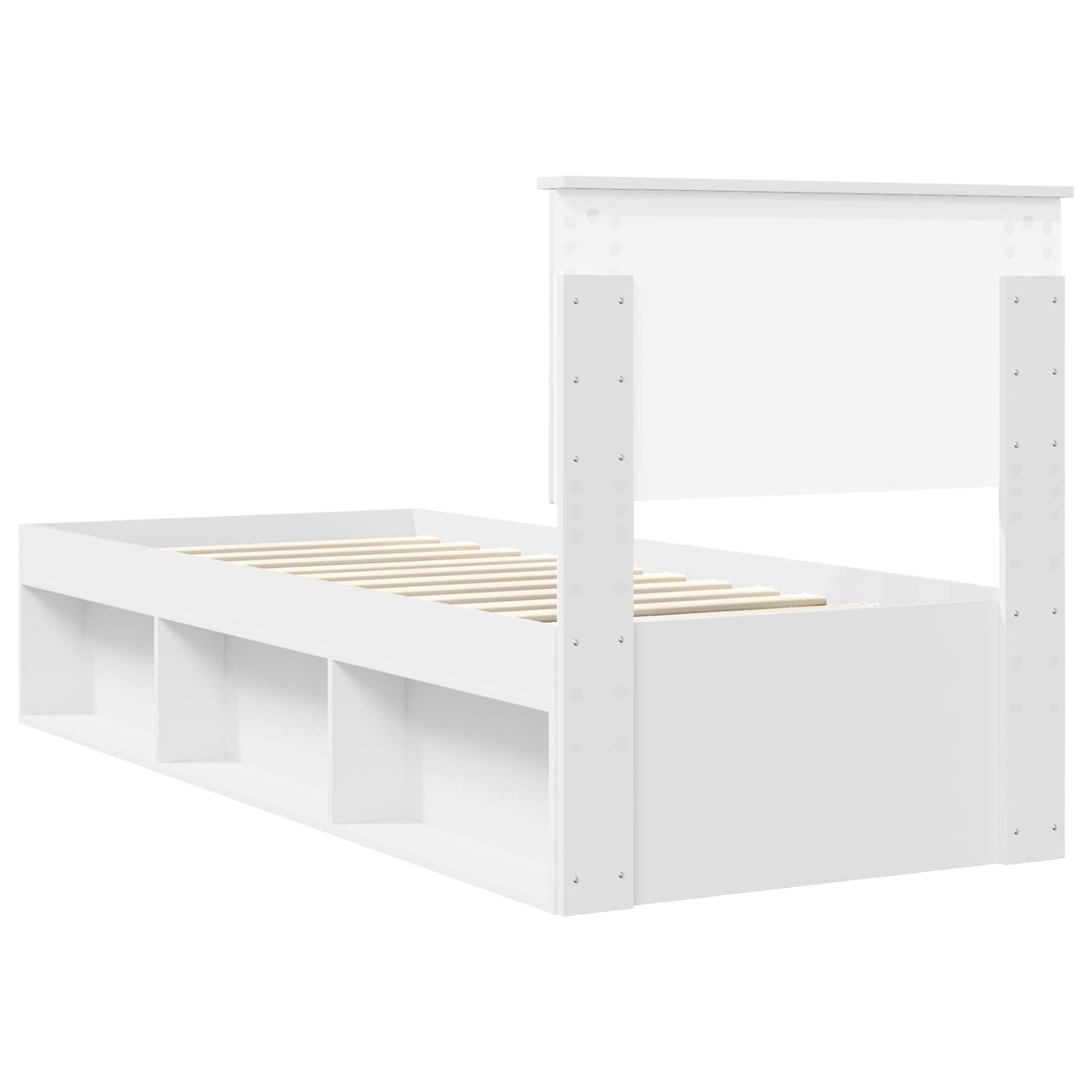 Bedframe met hoofdeinde Wit 75 x 190 cm Massief grenenhout is nu te koop bij PeponiXL, paradijselijk wonen!