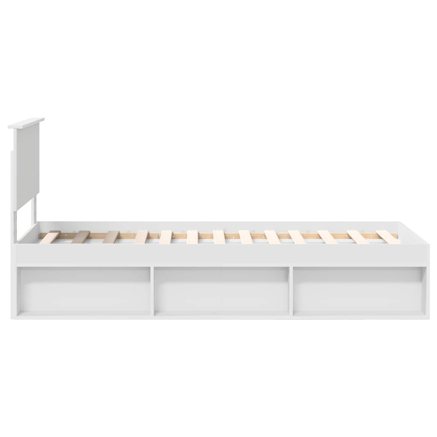 Bedframe met hoofdeinde Wit 75 x 190 cm Massief grenenhout is nu te koop bij PeponiXL, paradijselijk wonen!