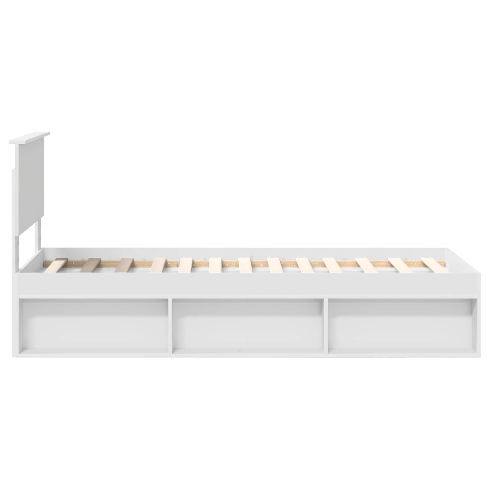 Bedframe met hoofdeinde Wit 75 x 190 cm Massief grenenhout is nu te koop bij PeponiXL, paradijselijk wonen!
