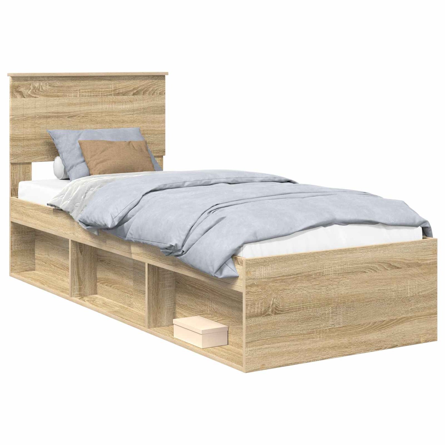 Bedframe Sonoma Eiken 75 x 190 cm Massief grenenhout is nu te koop bij PeponiXL, paradijselijk wonen!