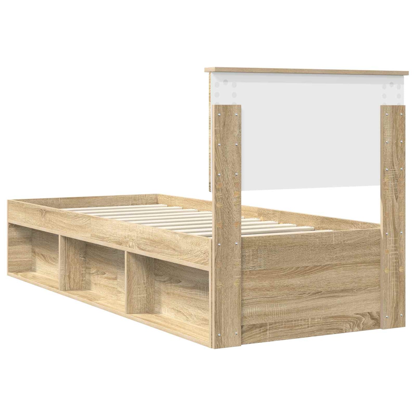 Bedframe Sonoma Eiken 75 x 190 cm Massief grenenhout is nu te koop bij PeponiXL, paradijselijk wonen!