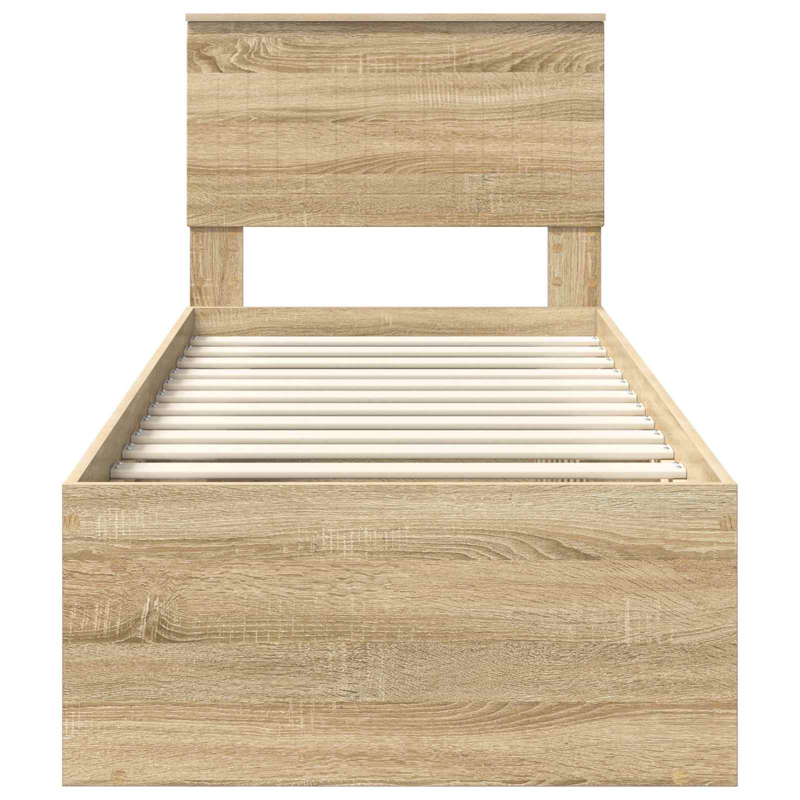Bedframe Sonoma Eiken 75 x 190 cm Massief grenenhout is nu te koop bij PeponiXL, paradijselijk wonen!