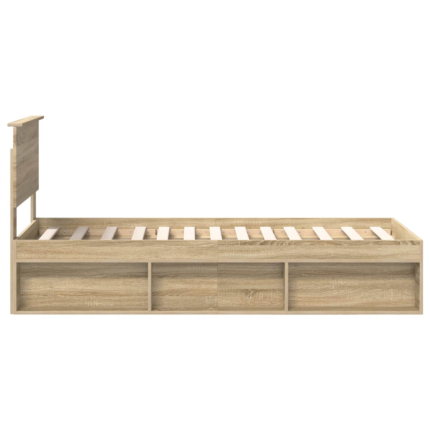 Bedframe Sonoma Eiken 75 x 190 cm Massief grenenhout is nu te koop bij PeponiXL, paradijselijk wonen!