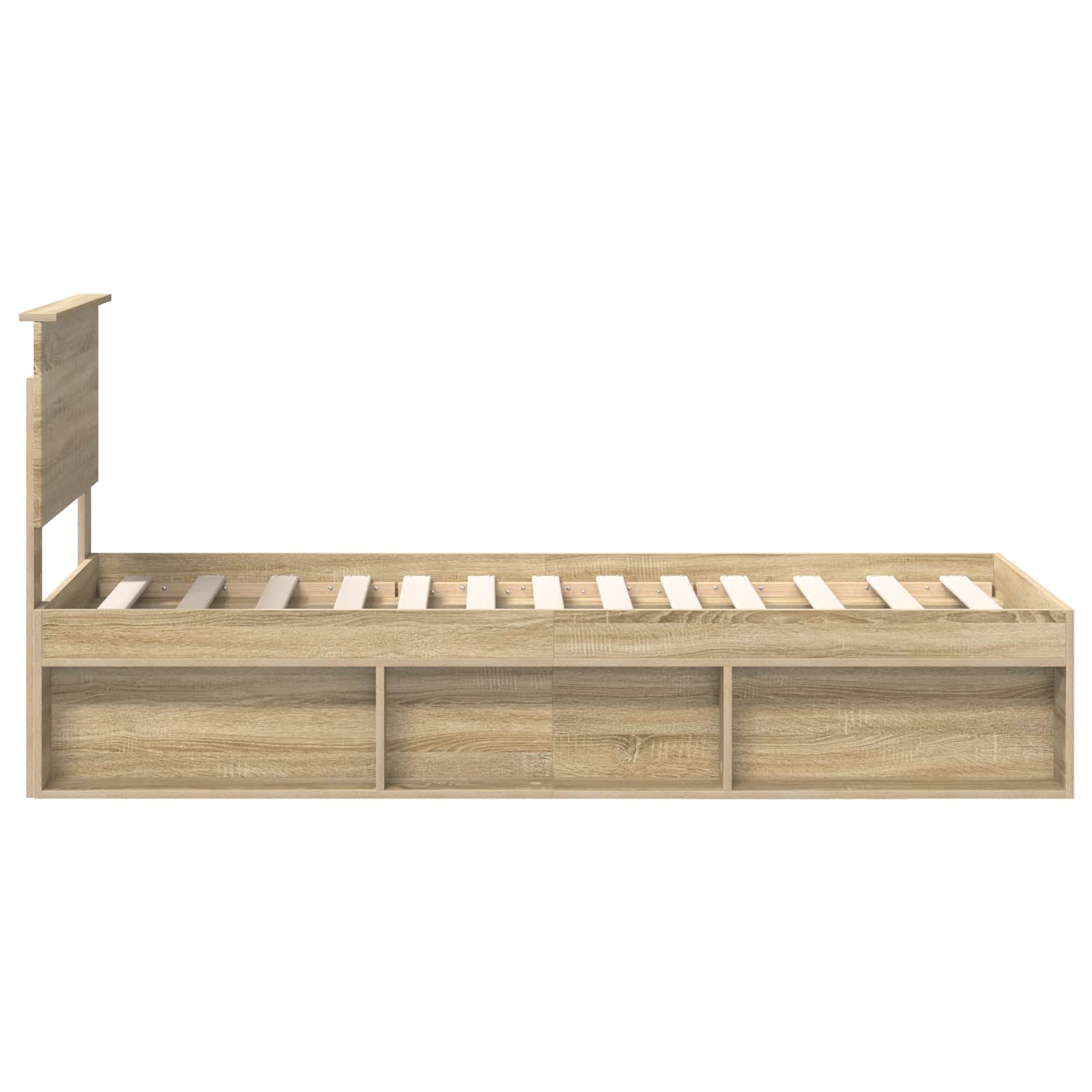 Bedframe Sonoma Eiken 75 x 190 cm Massief grenenhout is nu te koop bij PeponiXL, paradijselijk wonen!